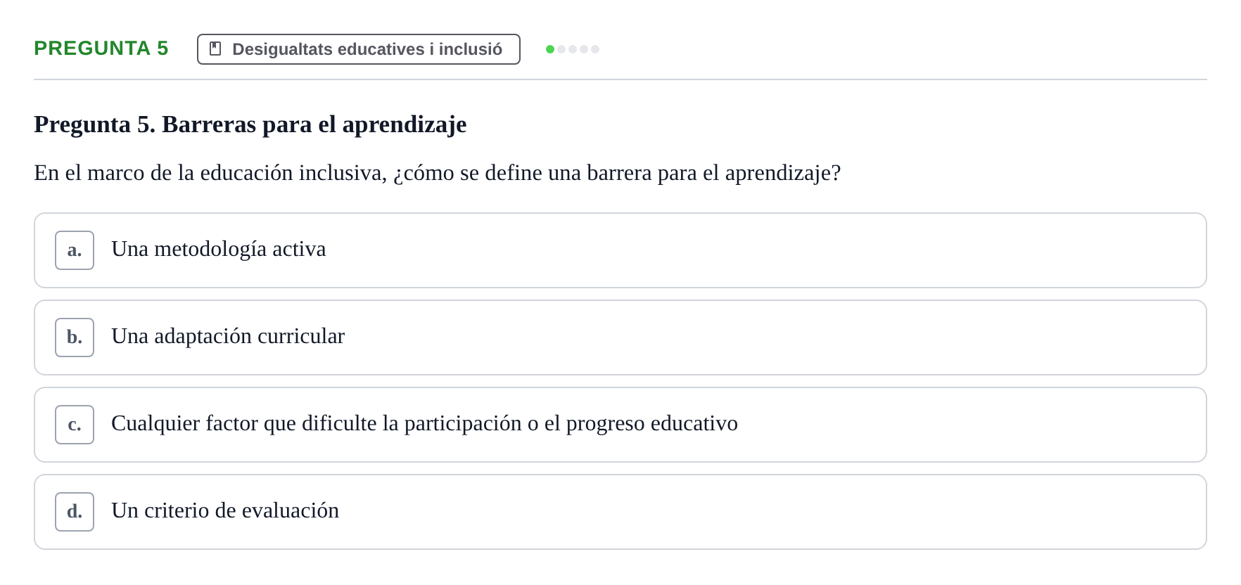 Enunciado: Pregunta 5
