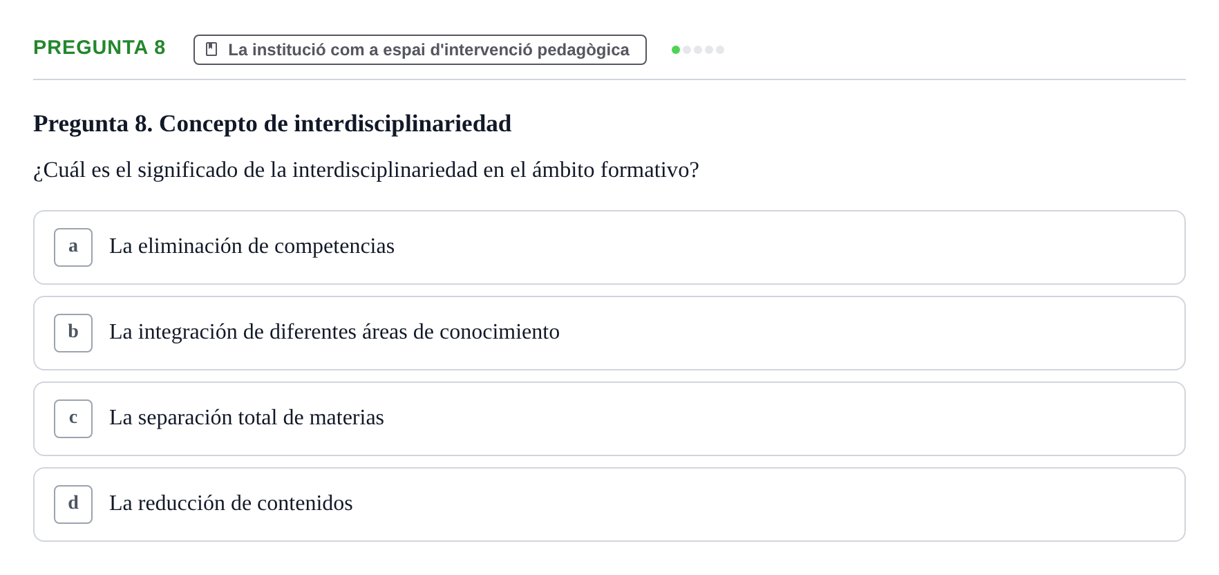 Enunciado: Pregunta 8