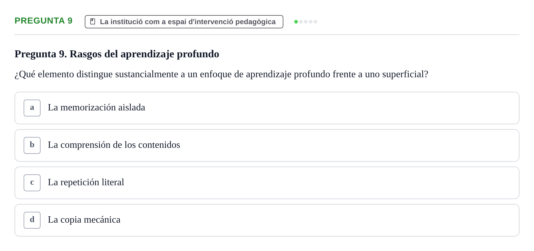 Enunciado: Pregunta 9