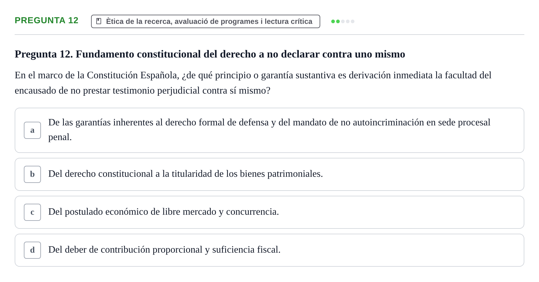 Enunciado: Pregunta 12