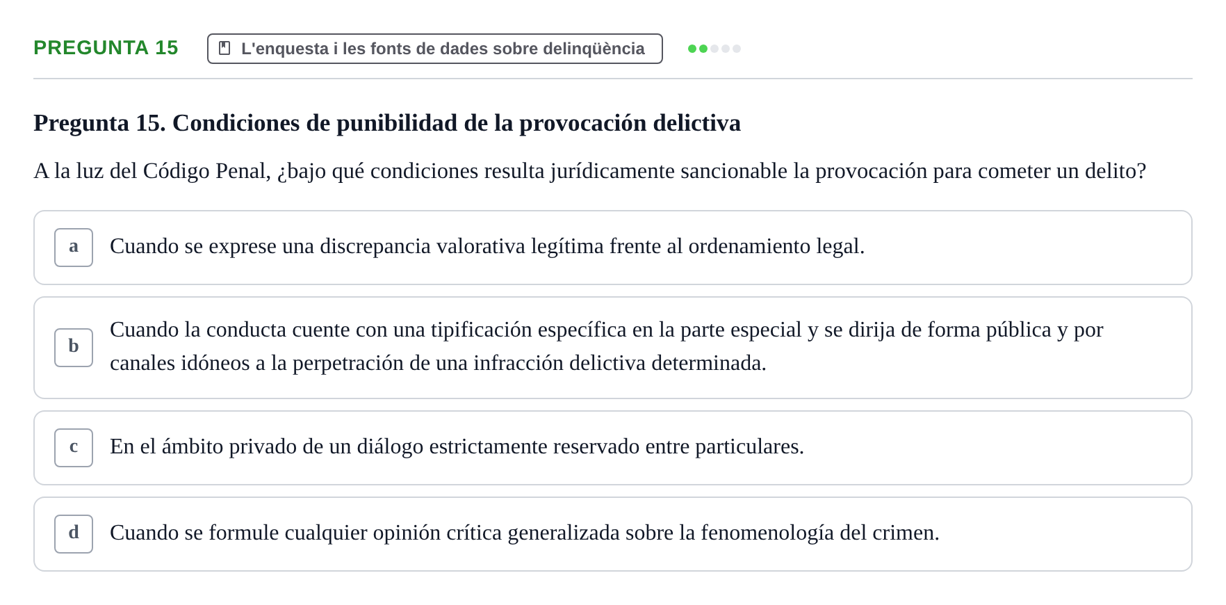 Enunciado: Pregunta 15