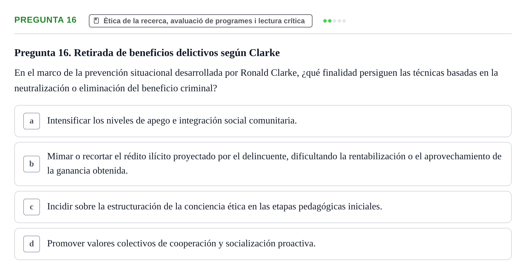 Enunciado: Pregunta 16