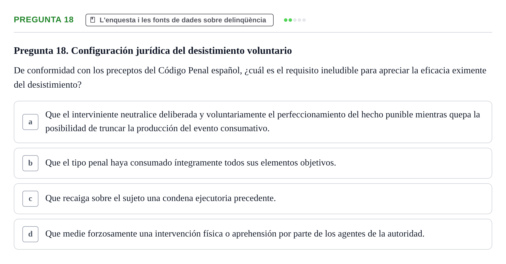Enunciado: Pregunta 18