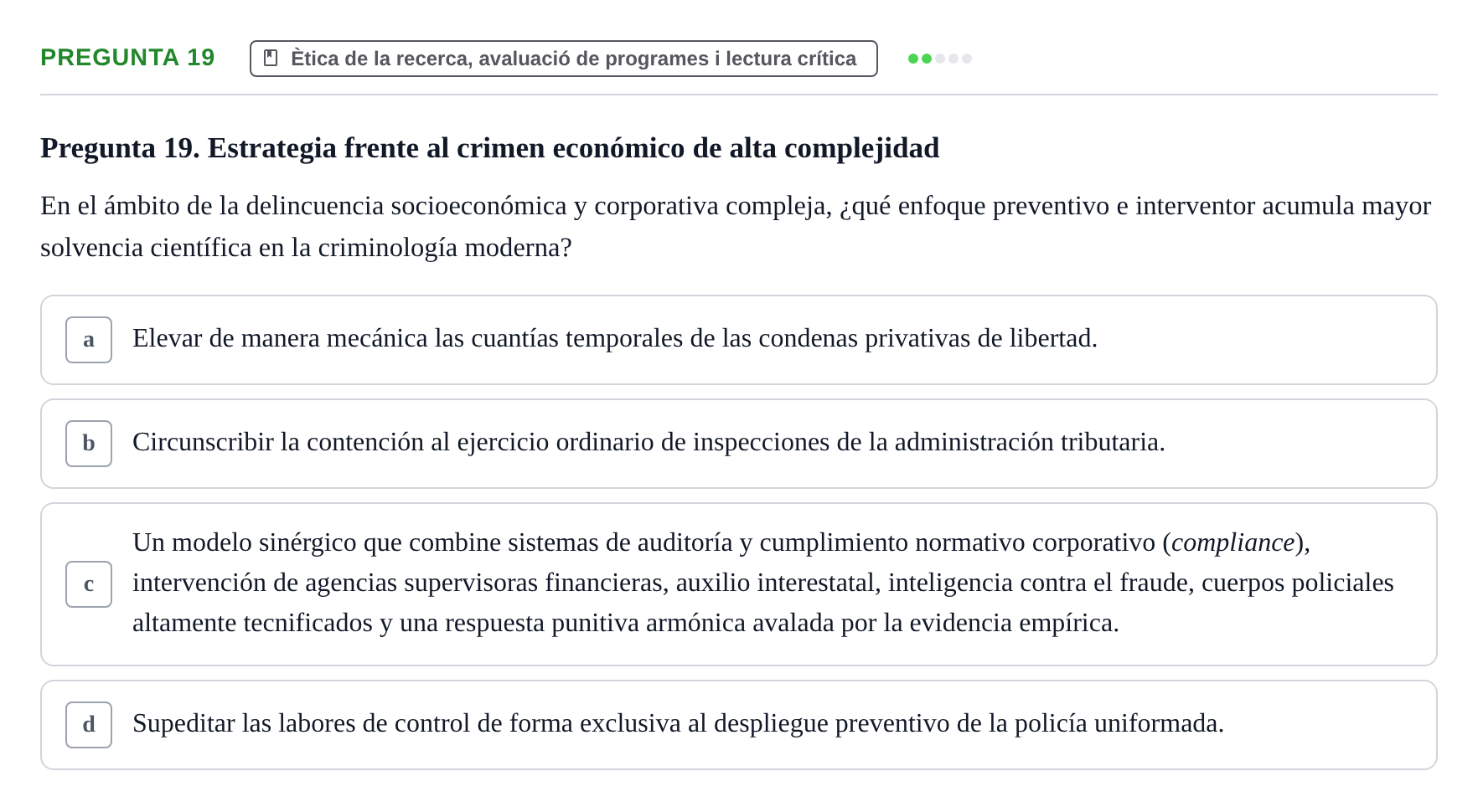 Enunciado: Pregunta 19