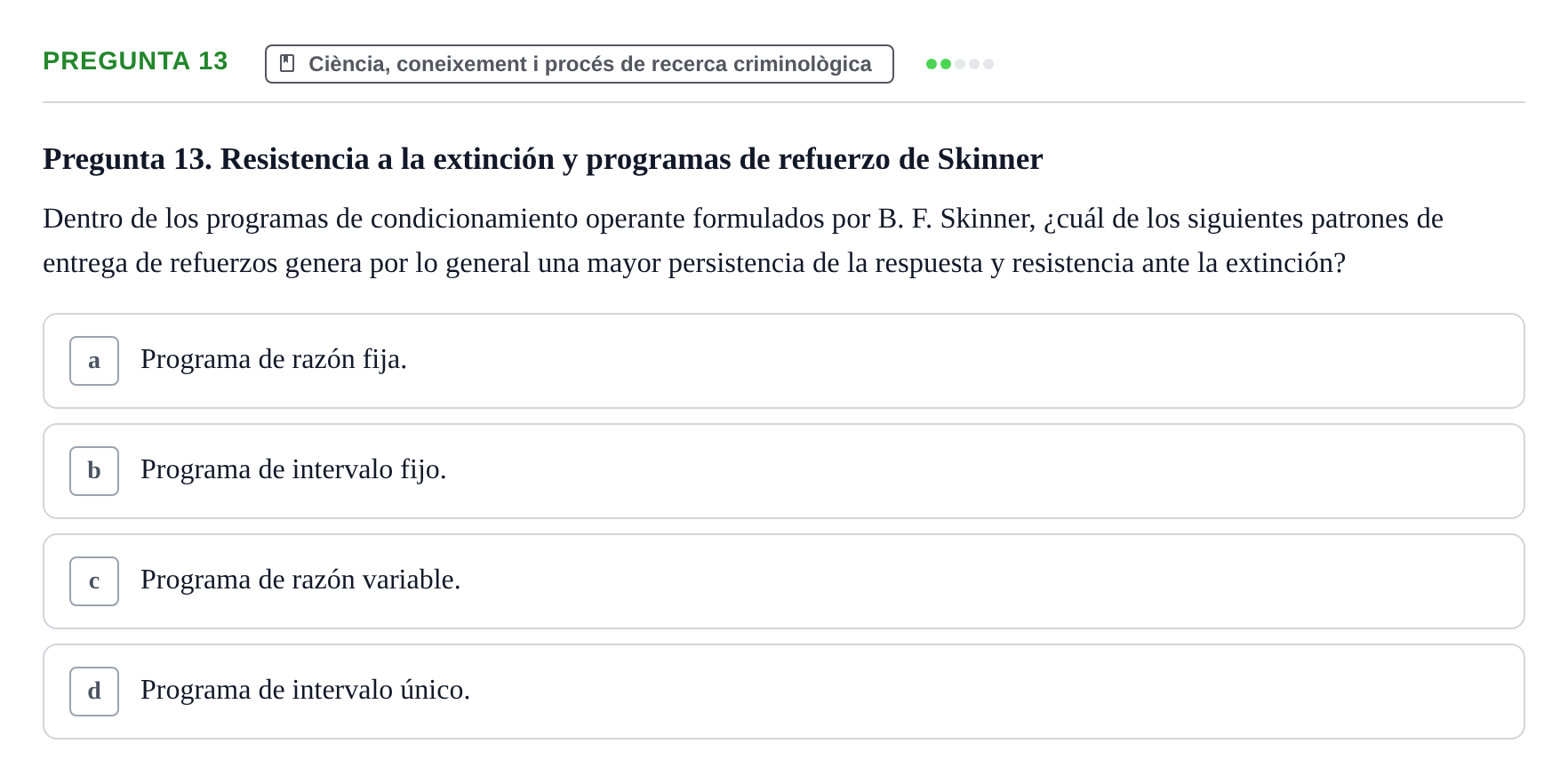 Enunciado: Pregunta 13