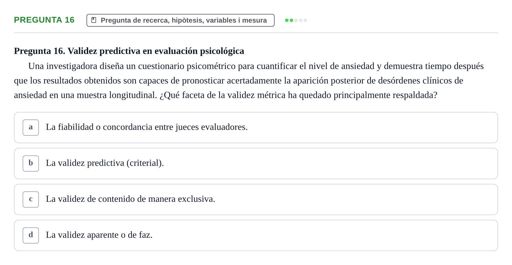 Enunciado: Pregunta 16