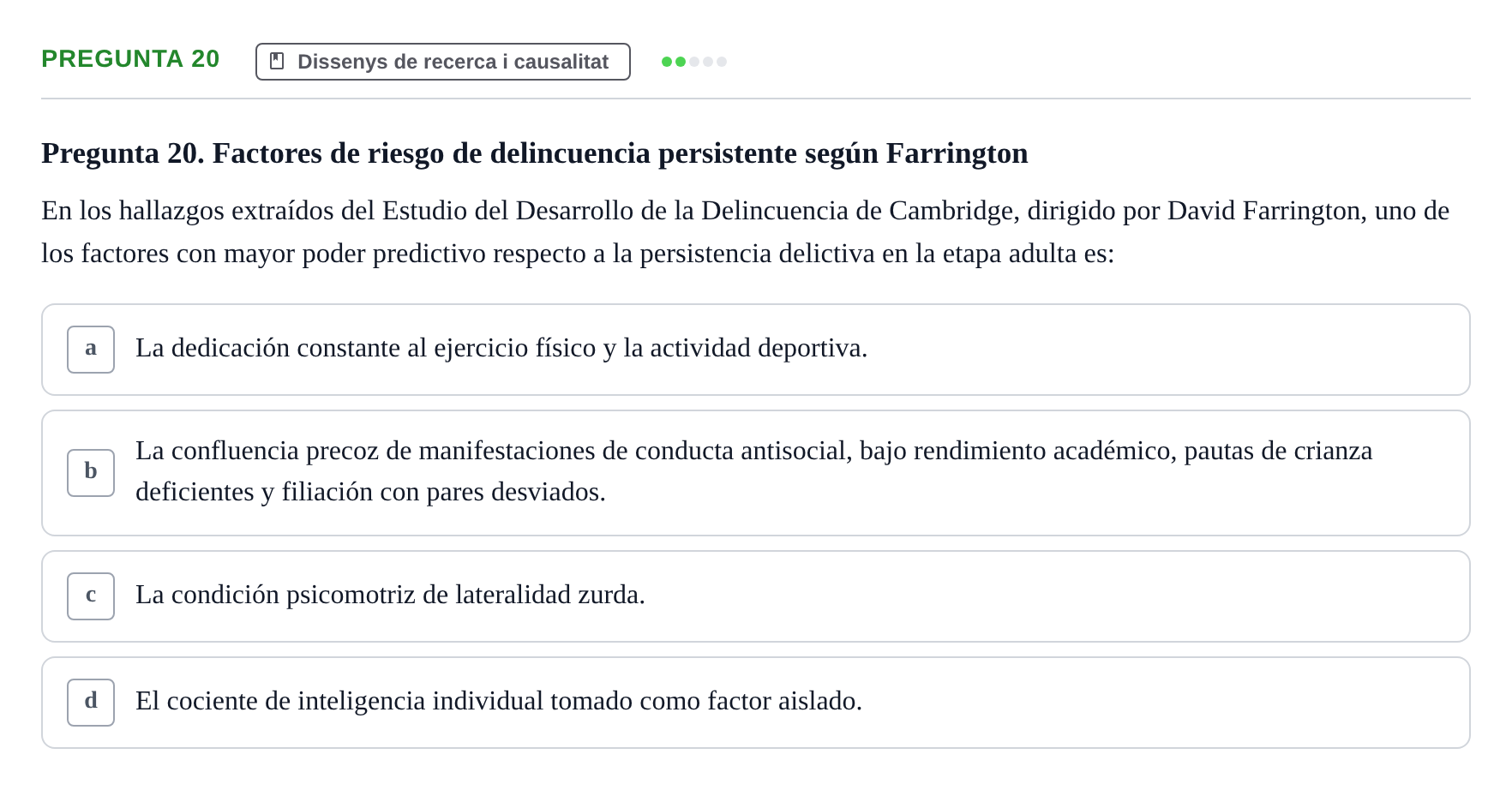 Enunciado: Pregunta 20