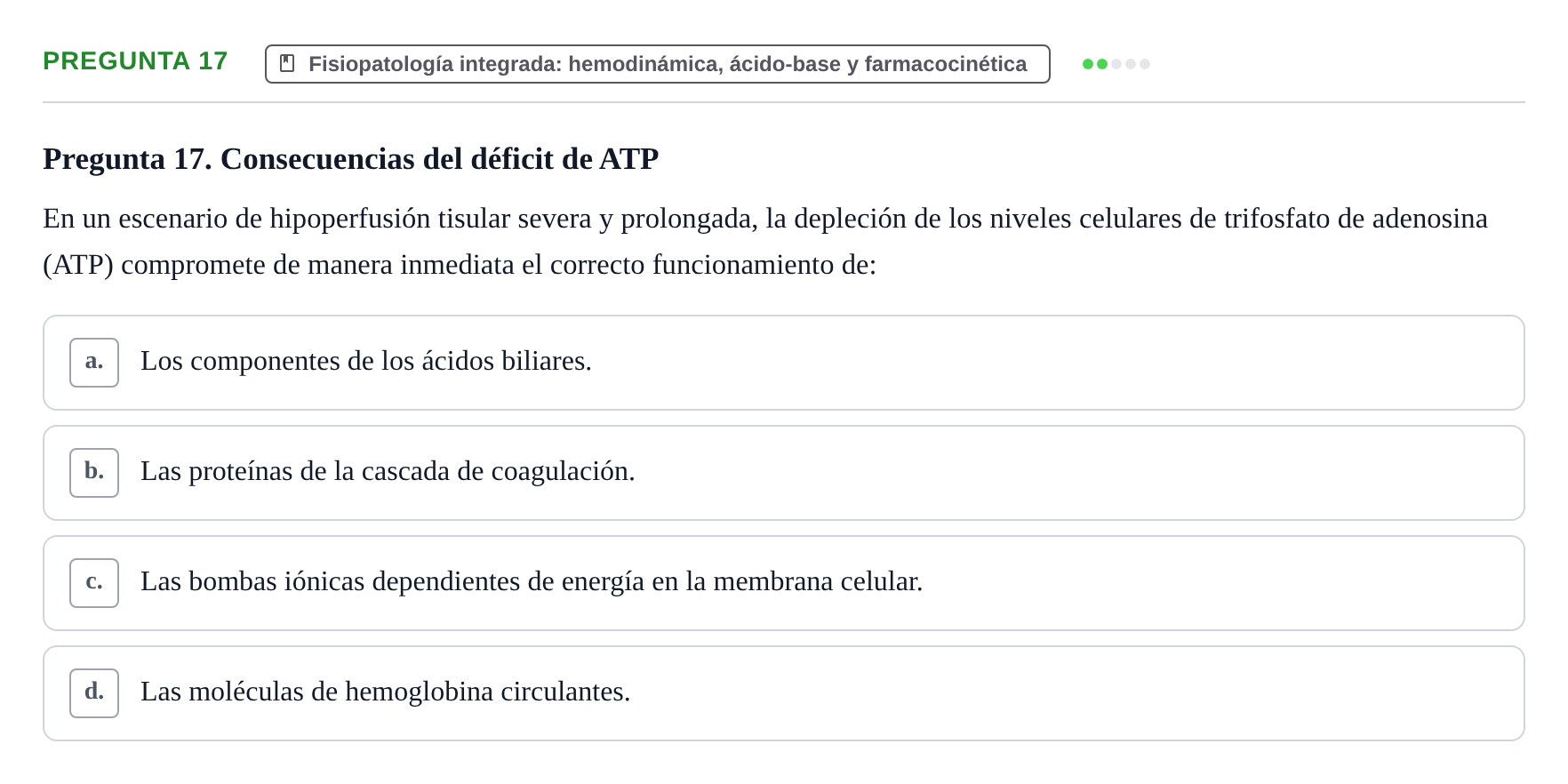 Enunciado: Pregunta 17