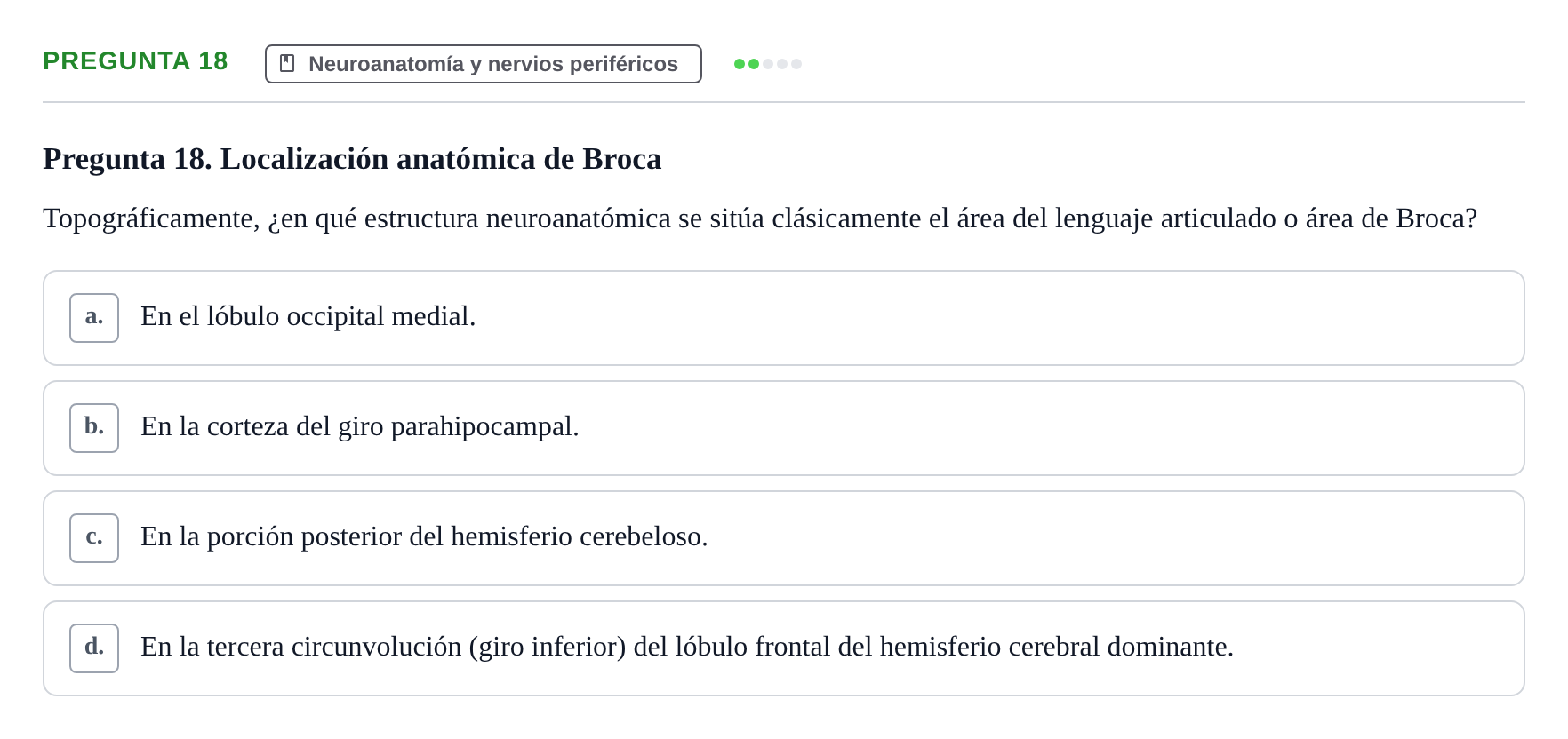 Enunciado: Pregunta 18