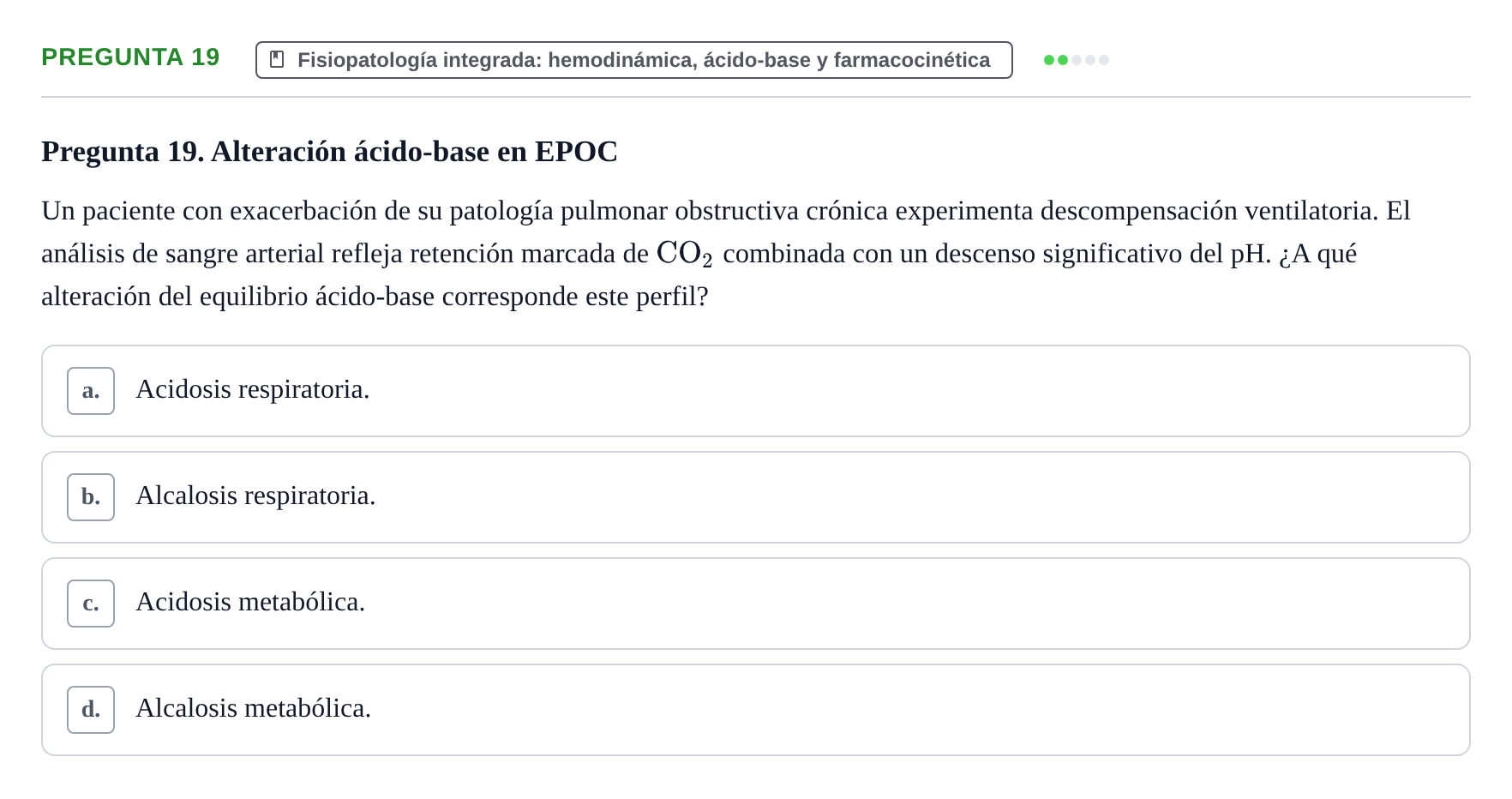 Enunciado: Pregunta 19