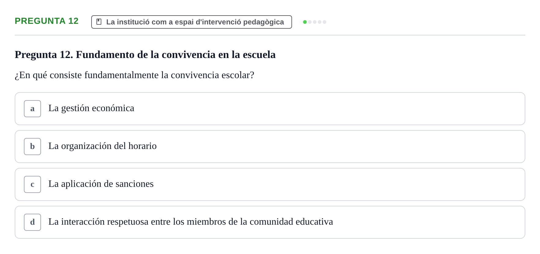 Enunciado: Pregunta 12