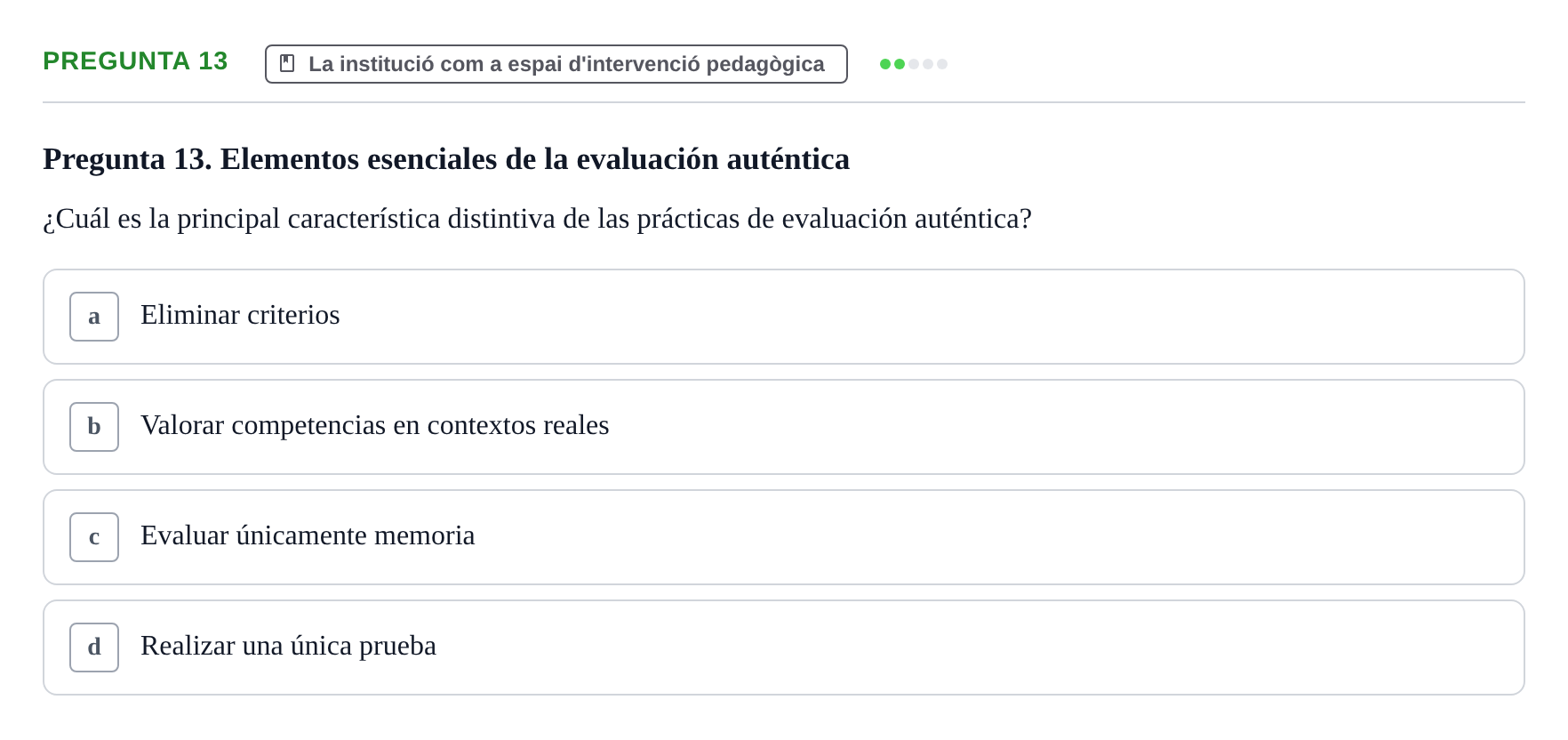 Enunciado: Pregunta 13