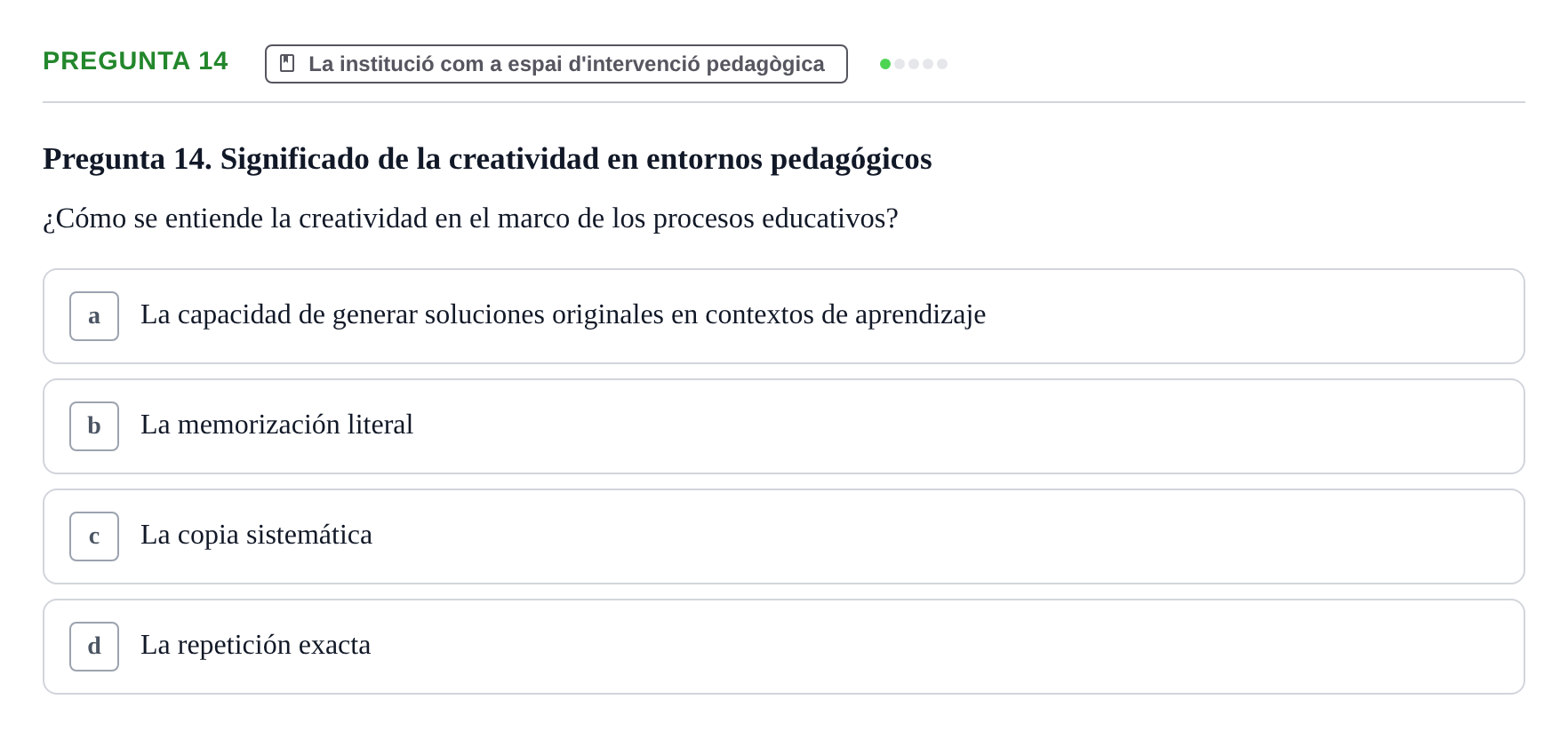 Enunciado: Pregunta 14
