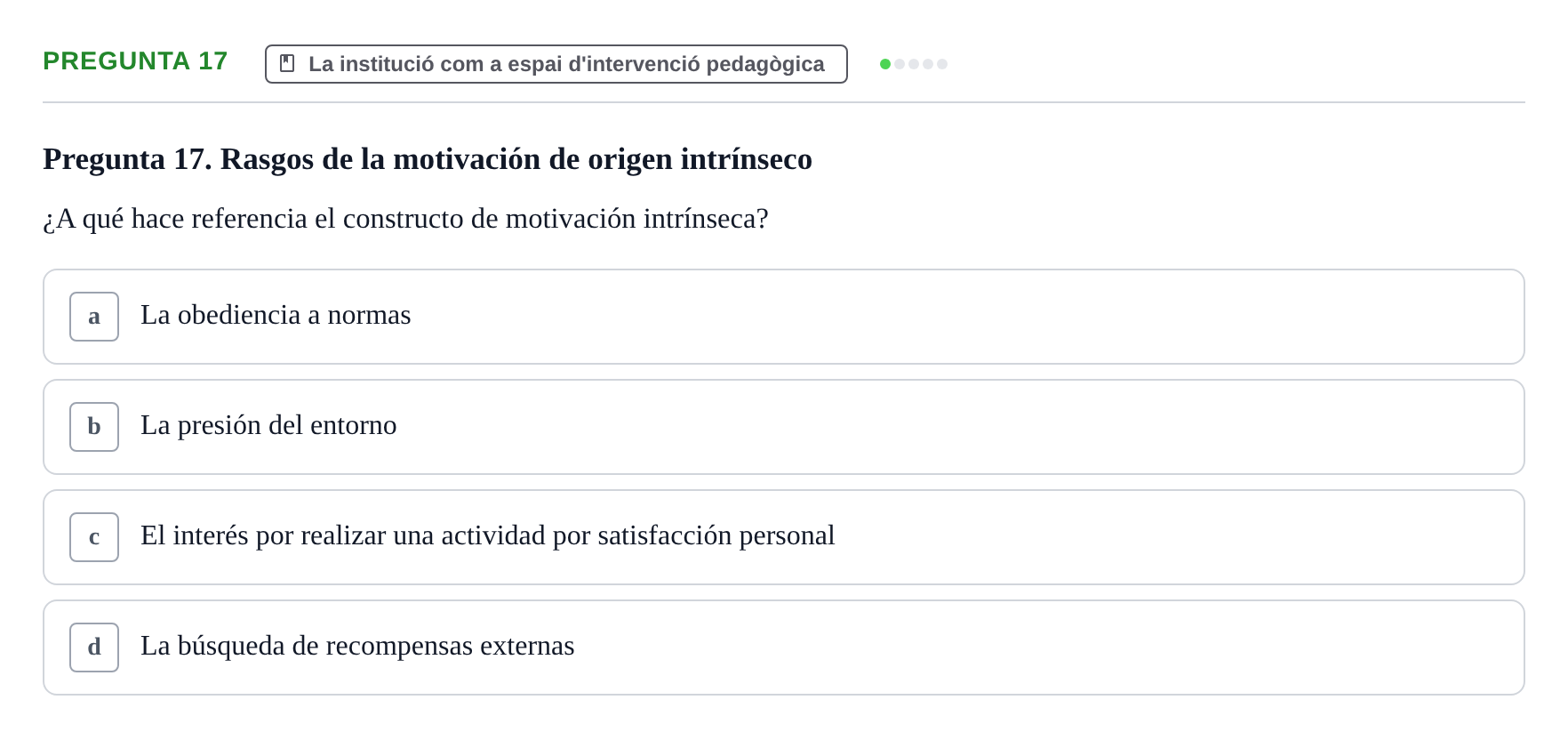 Enunciado: Pregunta 17