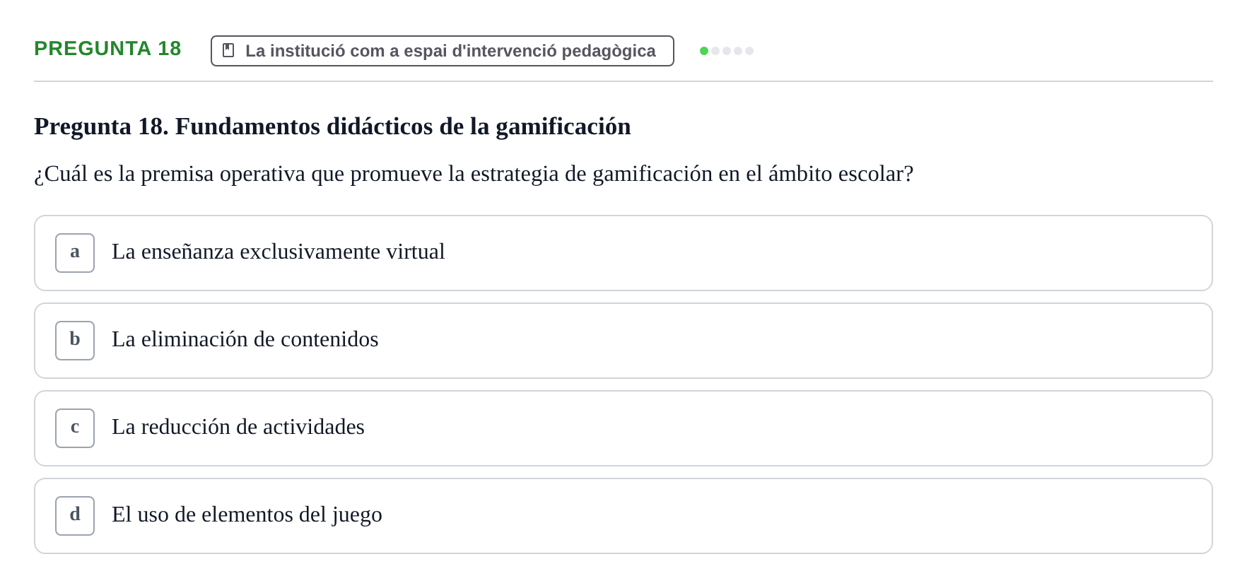 Enunciado: Pregunta 18