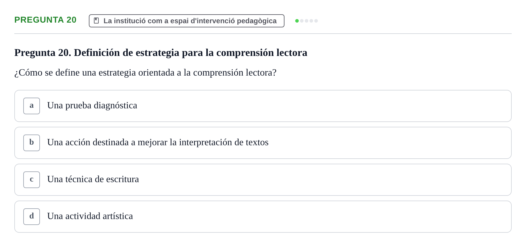 Enunciado: Pregunta 20