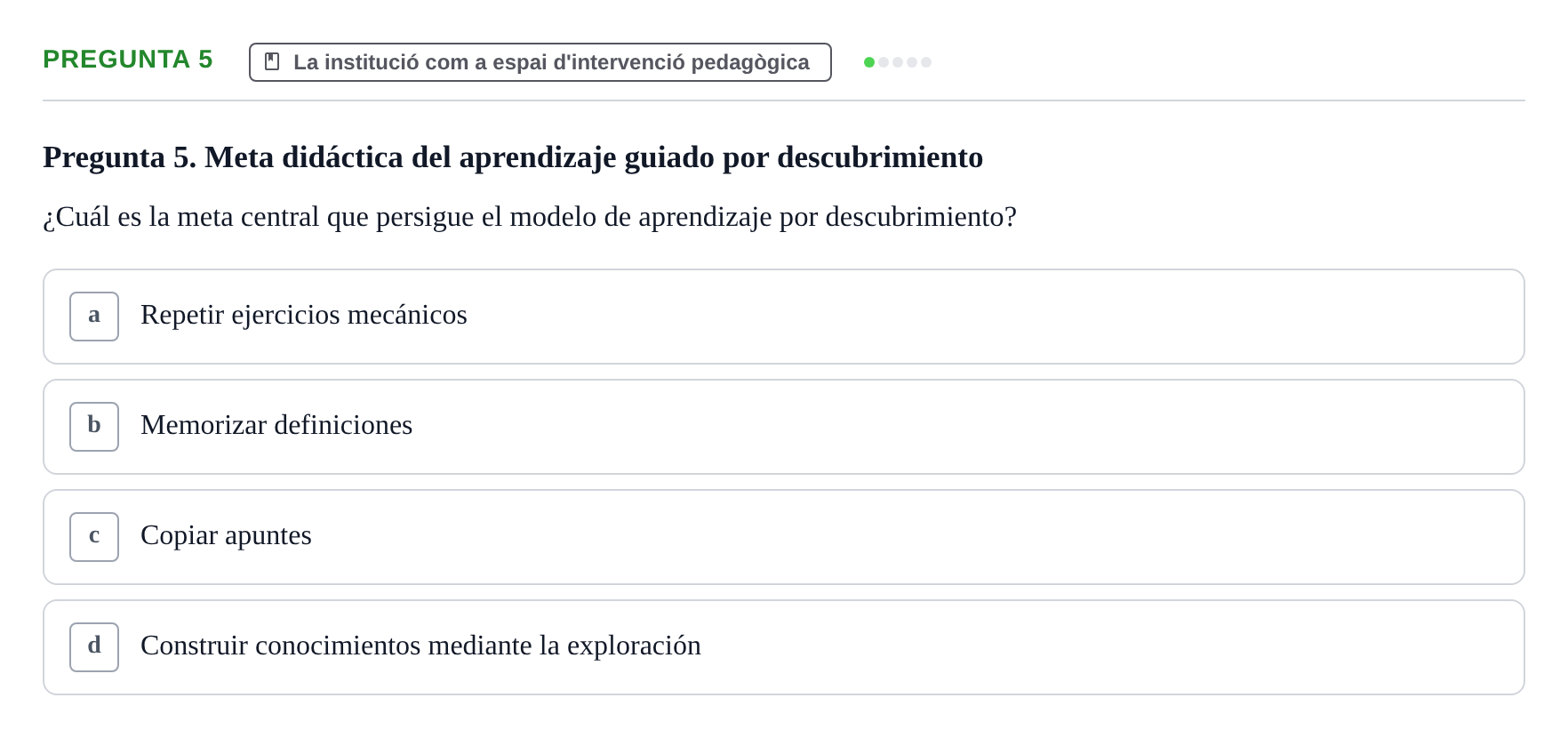 Enunciado: Pregunta 5