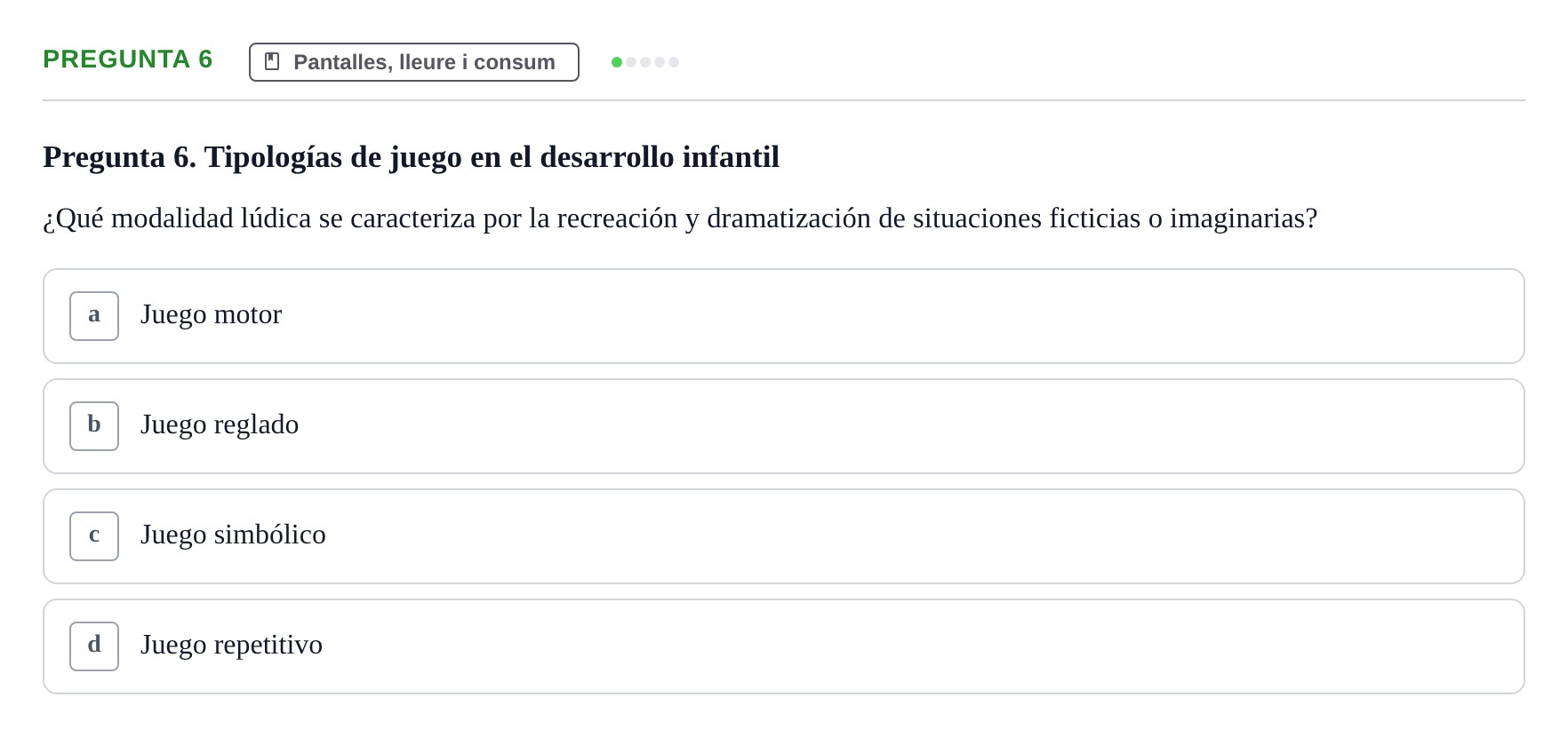 Enunciado: Pregunta 6
