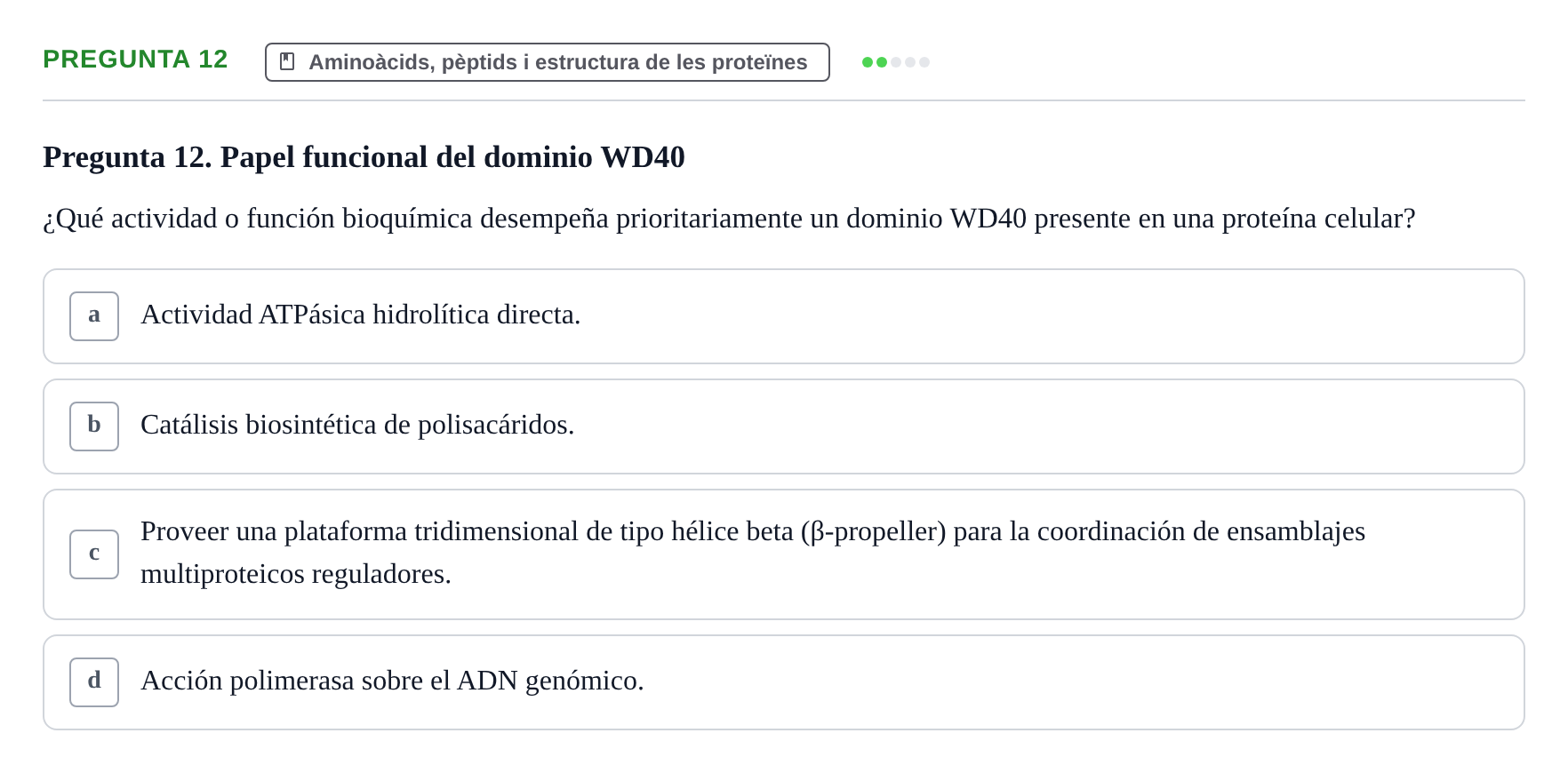 Enunciado: Pregunta 12
