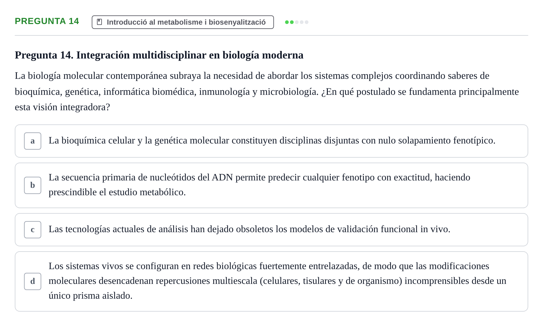 Enunciado: Pregunta 14
