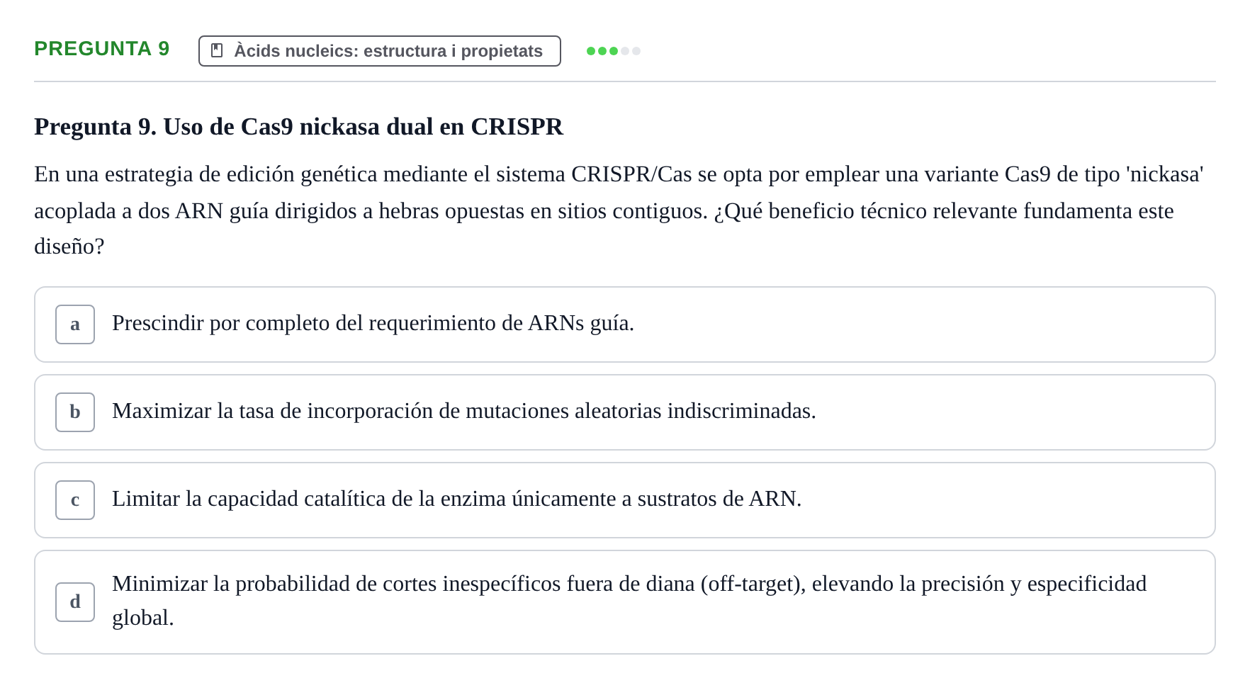 Enunciado: Pregunta 9