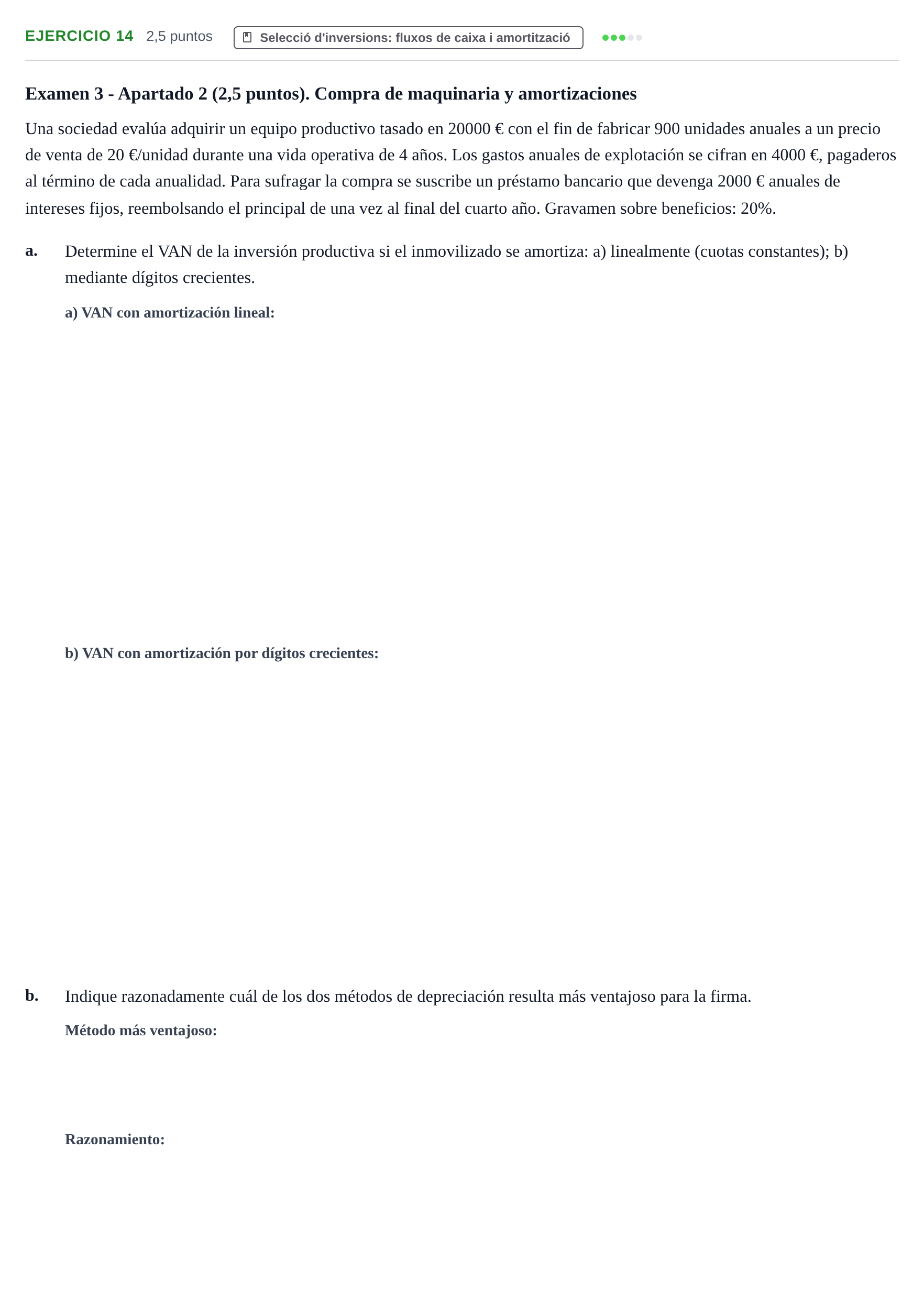 Enunciado: Problema 14 · Organització i Gestió d'Empreses UAB Recopilación de exámenes resueltos: Segundo Parcial (Parte 1)