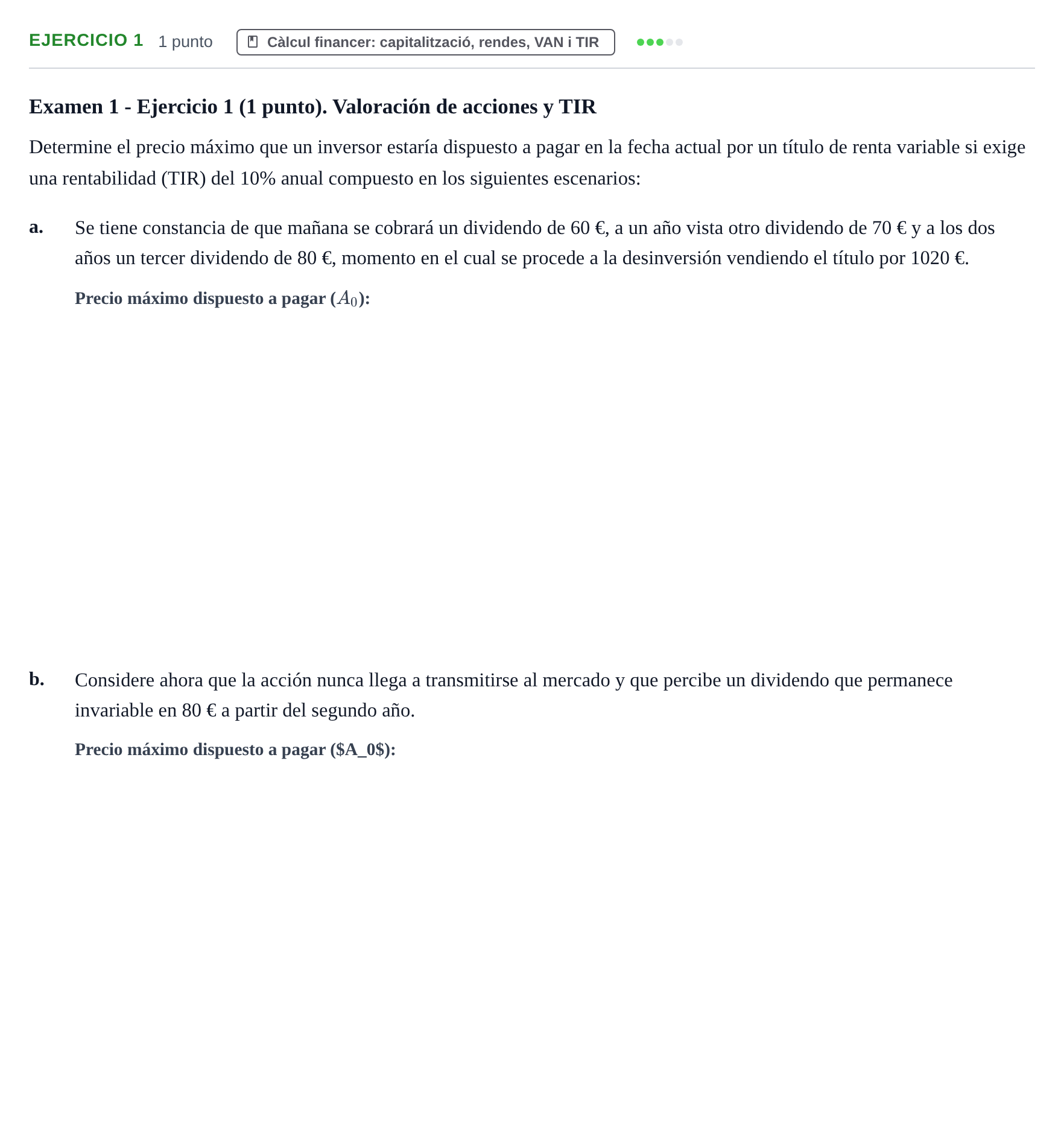 Enunciado: Problema 1 · Organització i Gestió d'Empreses UAB Recopilación de exámenes resueltos: Segundo Parcial (Parte 1)