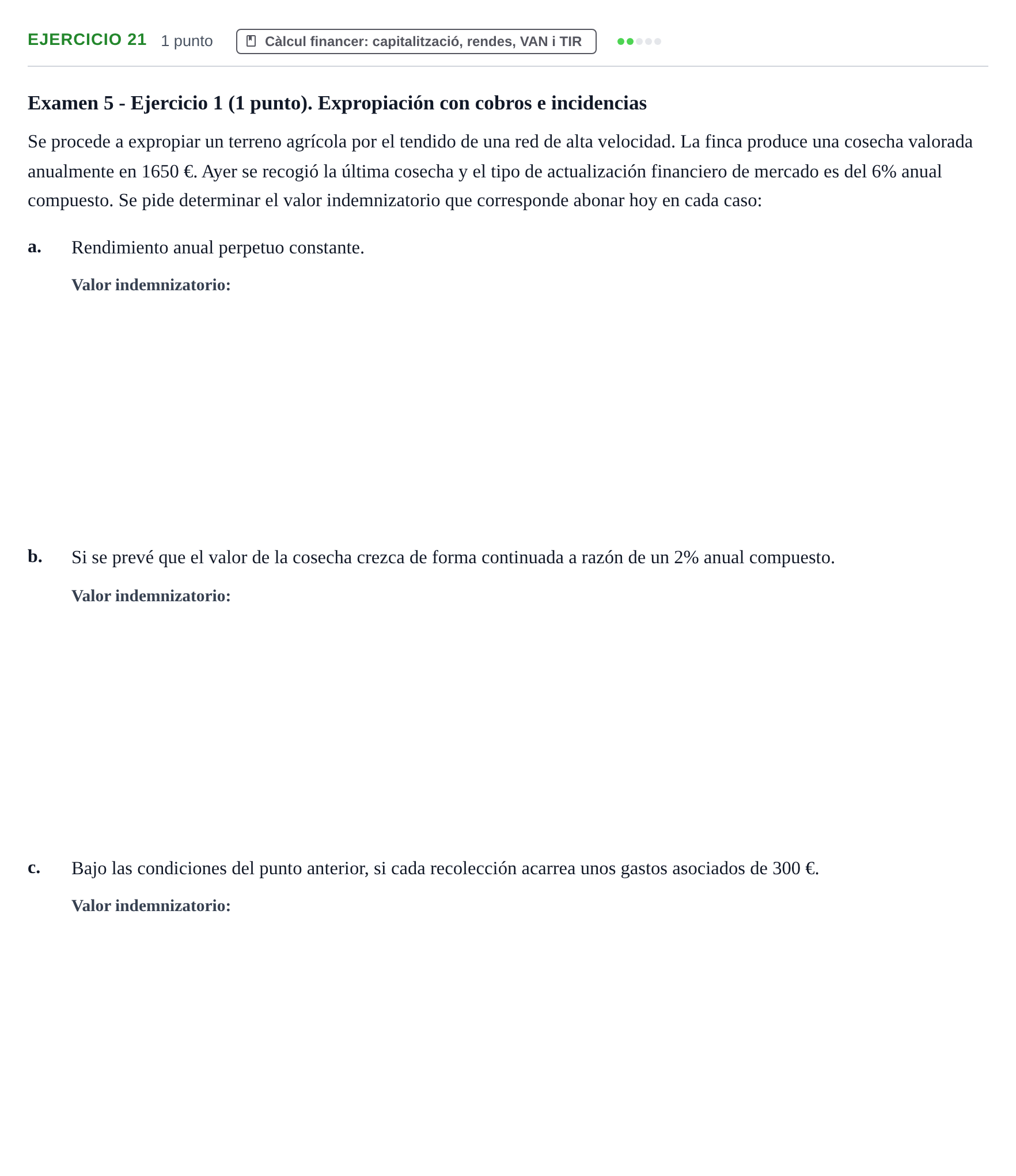 Enunciado: Problema 21 · Organització i Gestió d'Empreses UAB Recopilación de exámenes resueltos: Segundo Parcial (Parte 1)