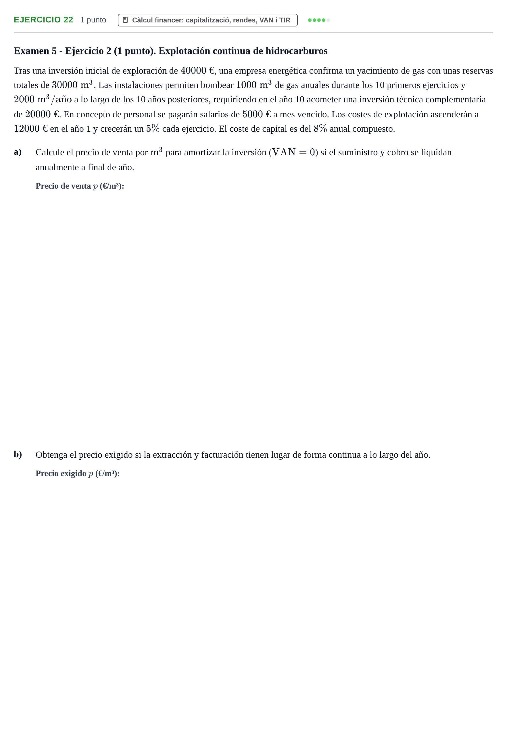Enunciado: Problema 22 · Organització i Gestió d'Empreses UAB Recopilación de exámenes resueltos: Segundo Parcial (Parte 1)