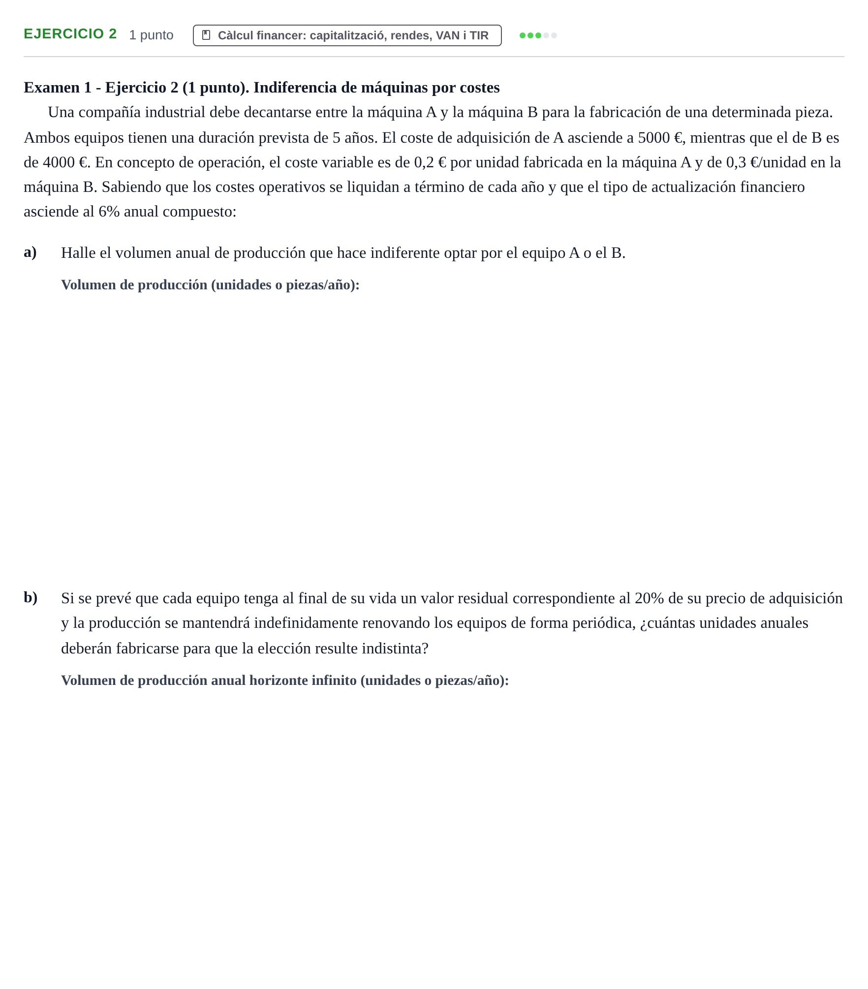 Enunciado: Problema 2 · Organització i Gestió d'Empreses UAB Recopilación de exámenes resueltos: Segundo Parcial (Parte 1)
