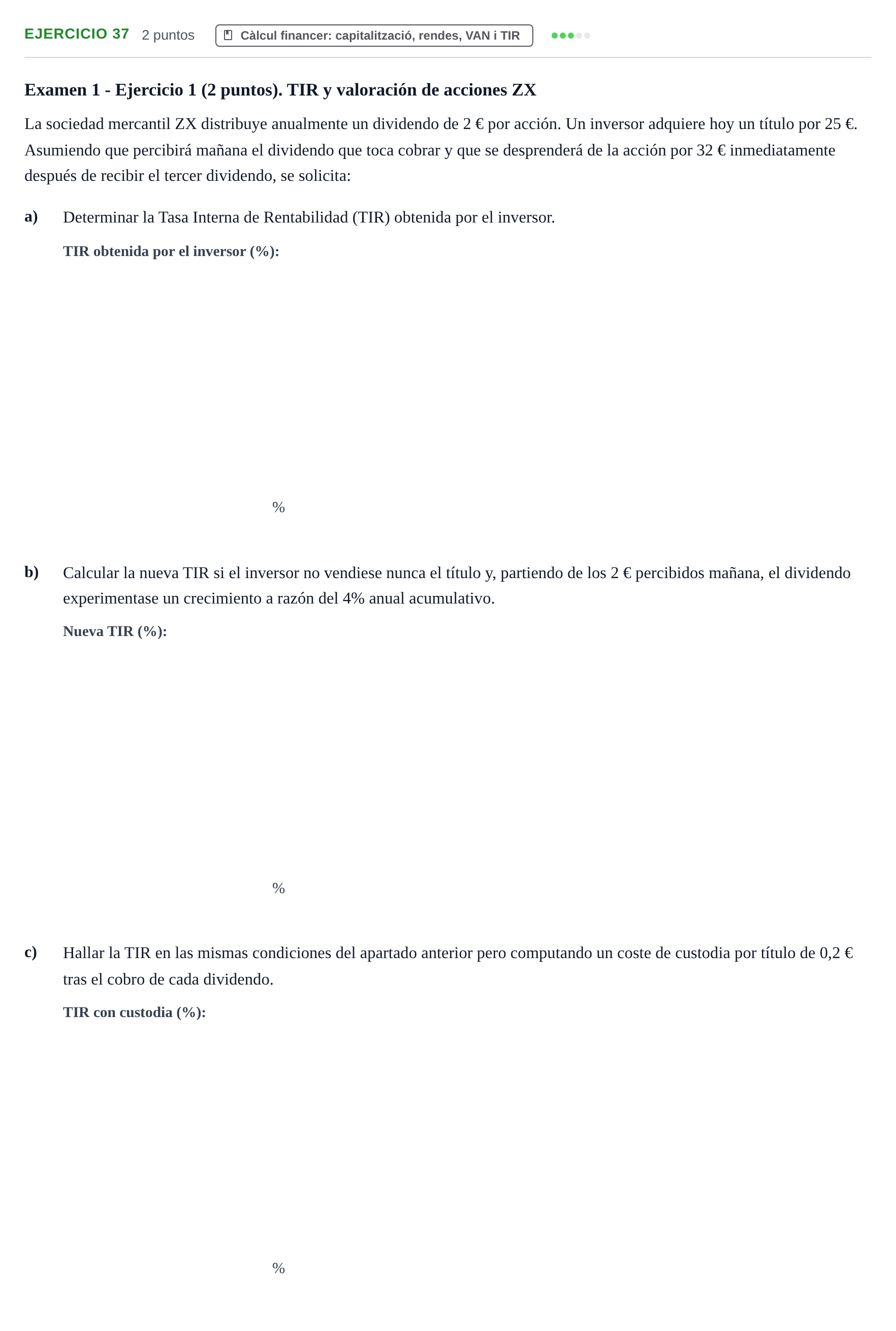 Enunciado: Problema 37 · Organització i Gestió d'Empreses UAB Recopilación de exámenes resueltos: Segundo Parcial (Parte 1)