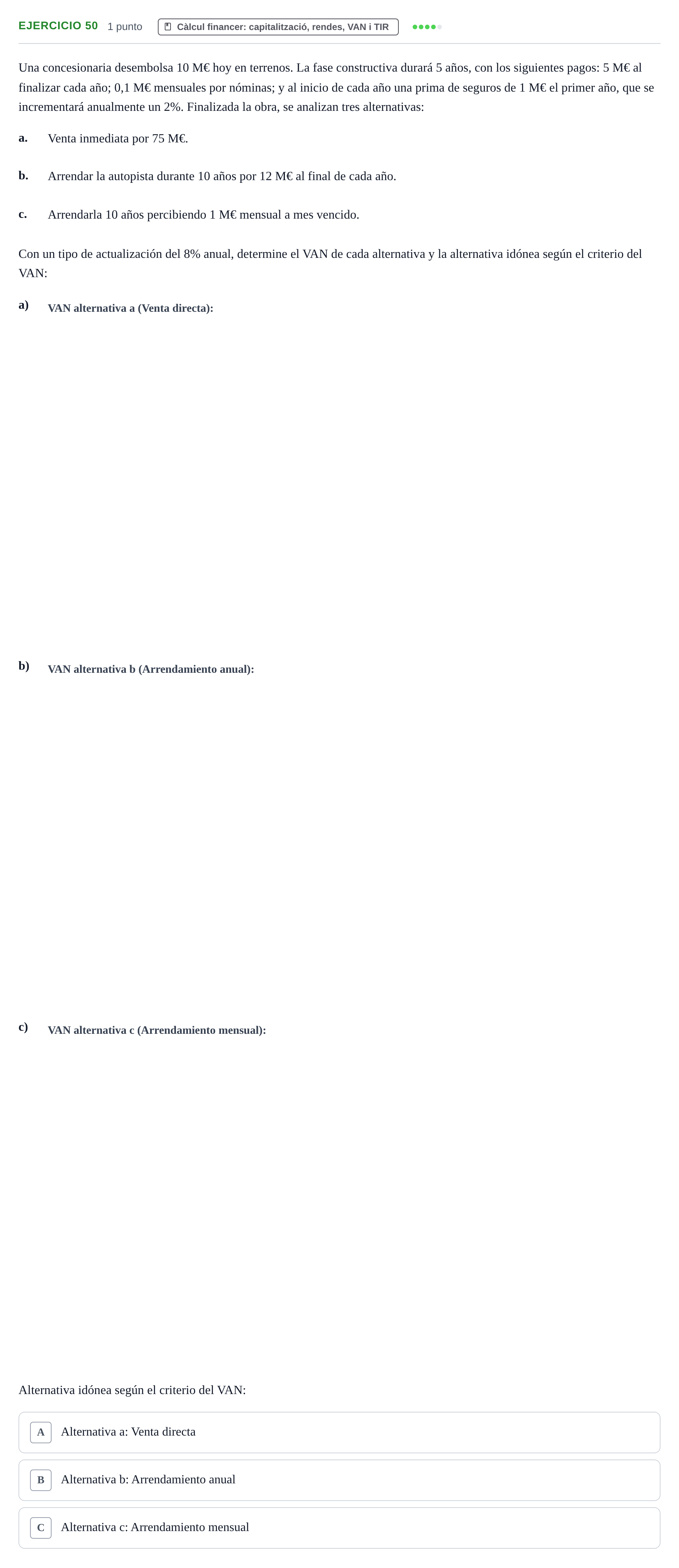 Enunciado: Problema 50 · Organització i Gestió d'Empreses UAB Recopilación de exámenes resueltos: Segundo Parcial (Parte 1)