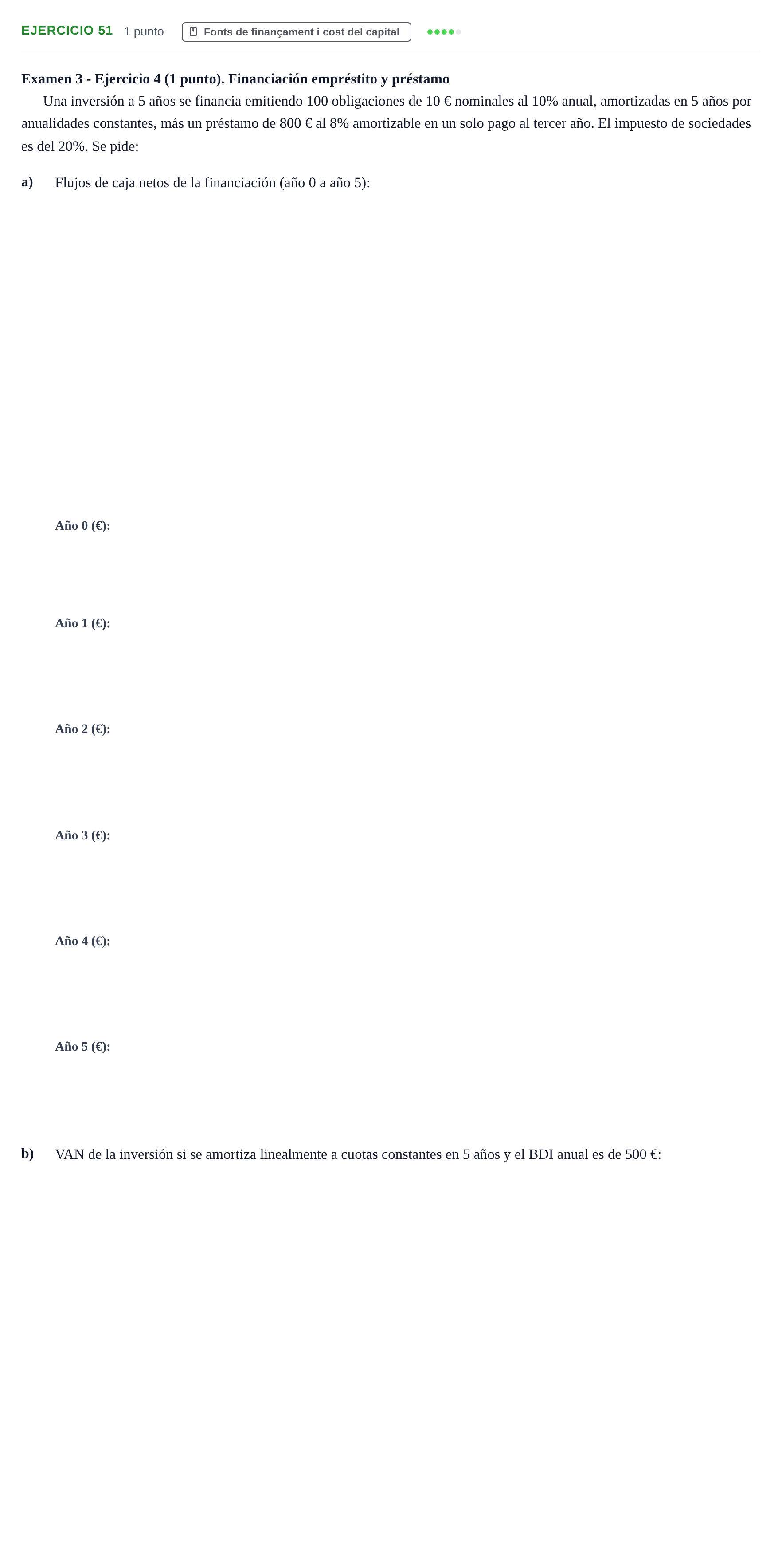 Enunciado: Problema 51 · Organització i Gestió d'Empreses UAB Recopilación de exámenes resueltos: Segundo Parcial (Parte 1)