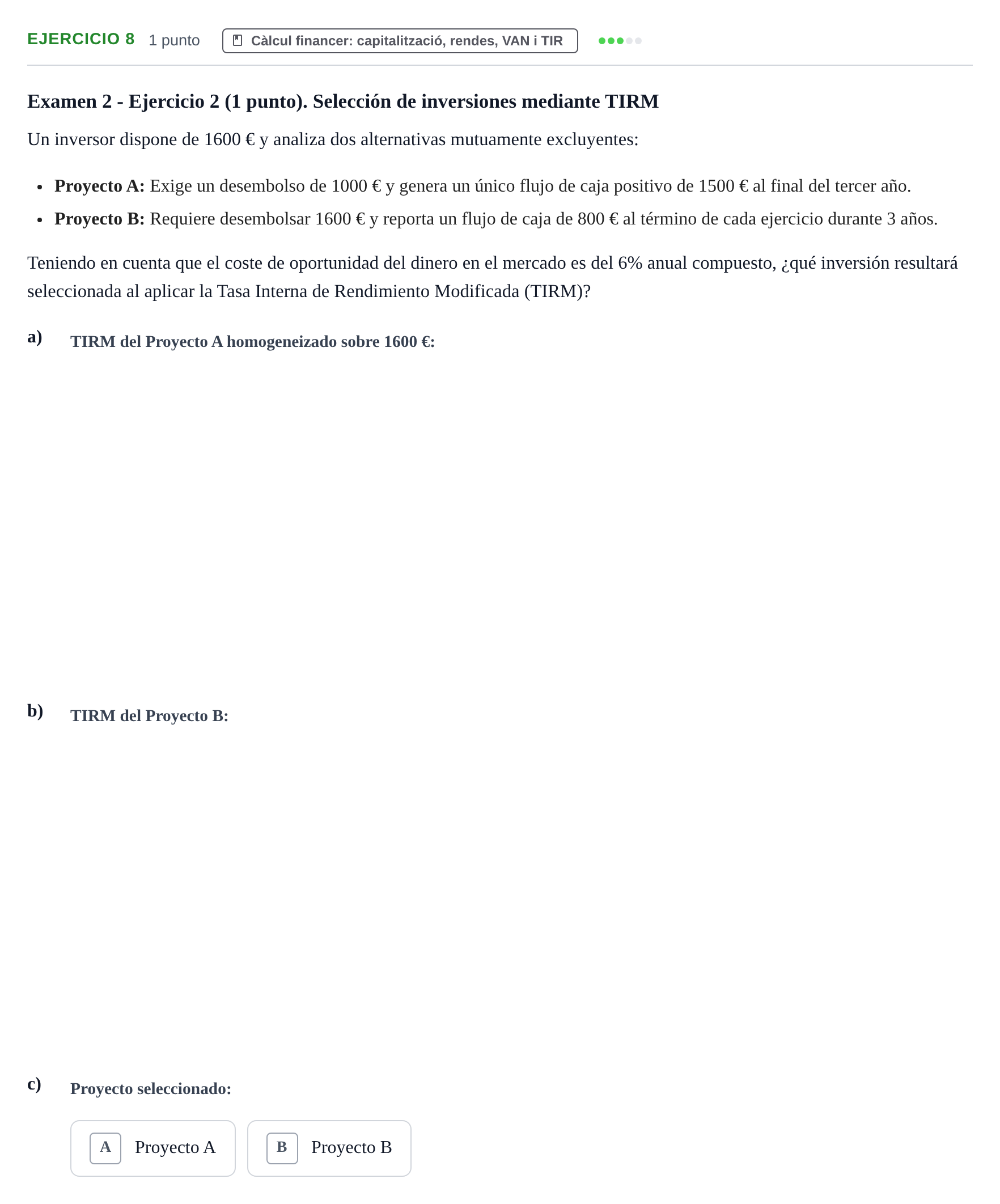 Enunciado: Problema 8 · Organització i Gestió d'Empreses UAB Recopilación de exámenes resueltos: Segundo Parcial (Parte 1)