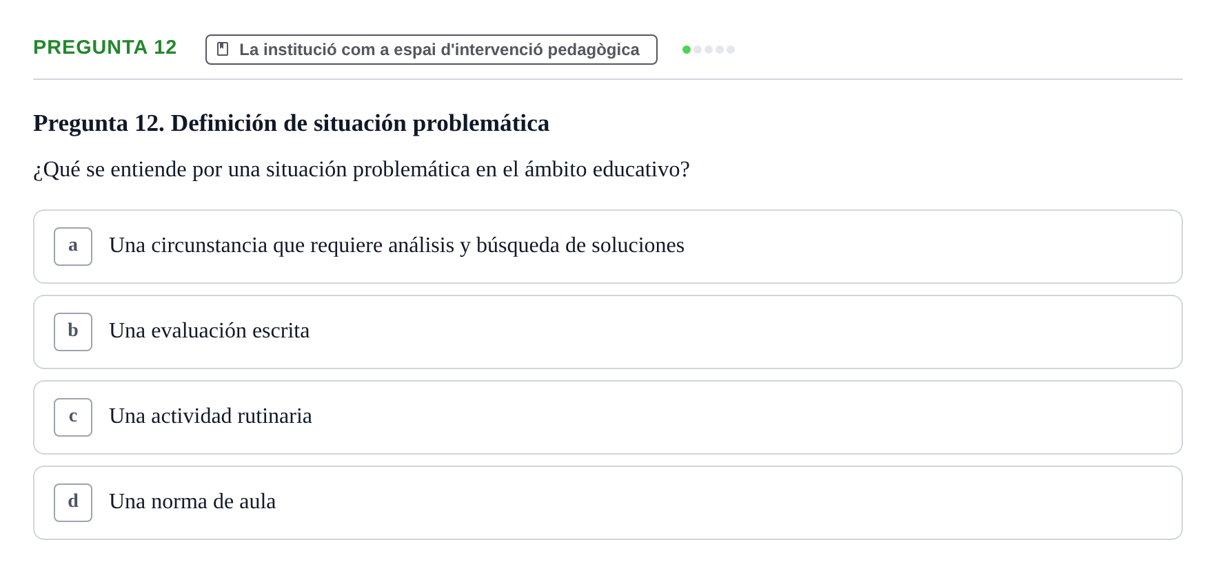 Enunciado: Pregunta 12