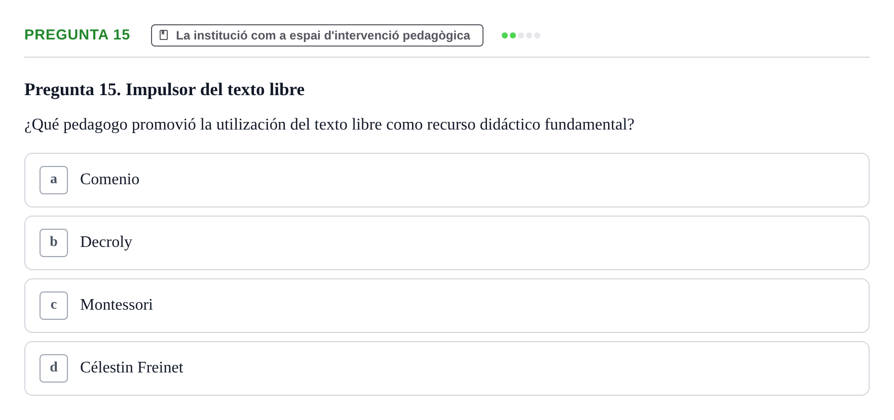 Enunciado: Pregunta 15