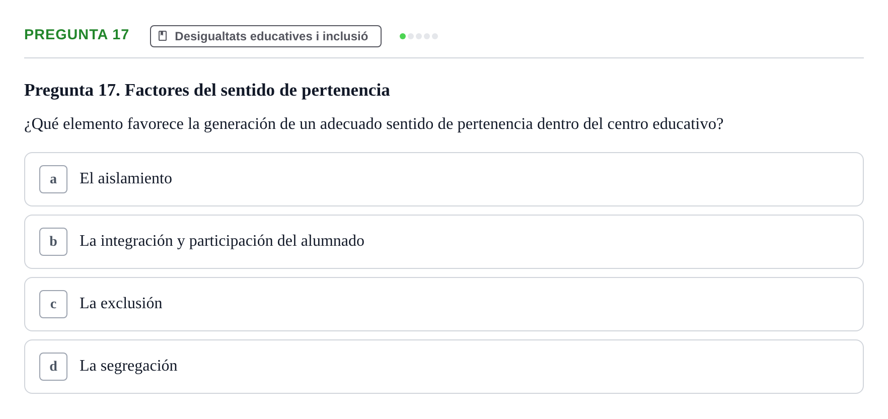 Enunciado: Pregunta 17