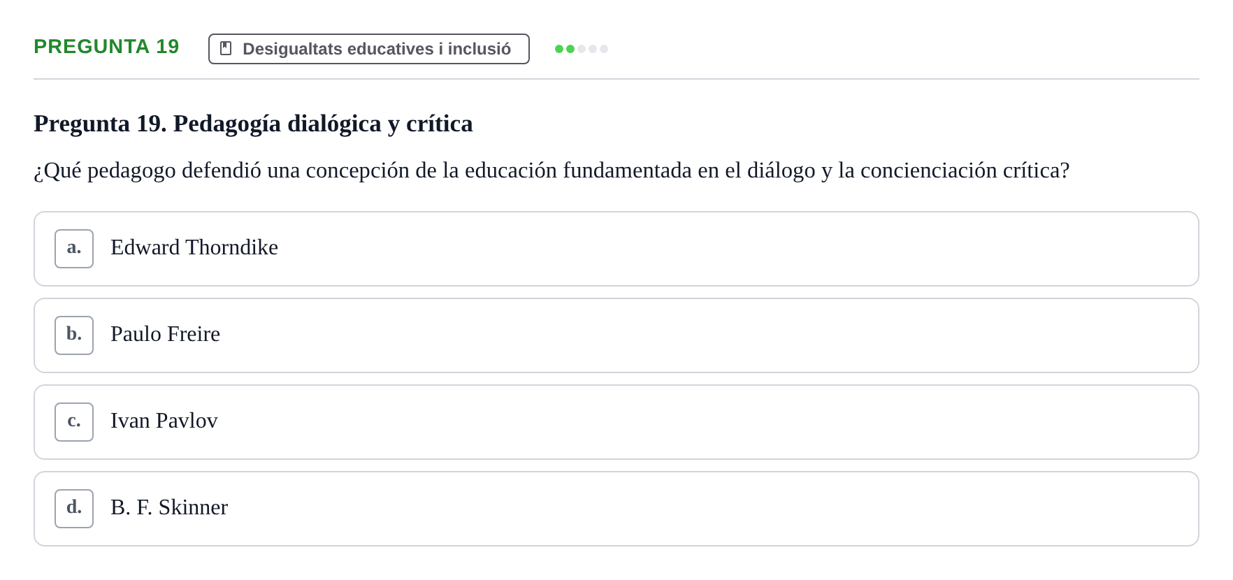 Enunciado: Pregunta 19