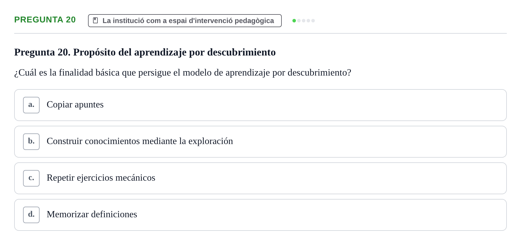 Enunciado: Pregunta 20