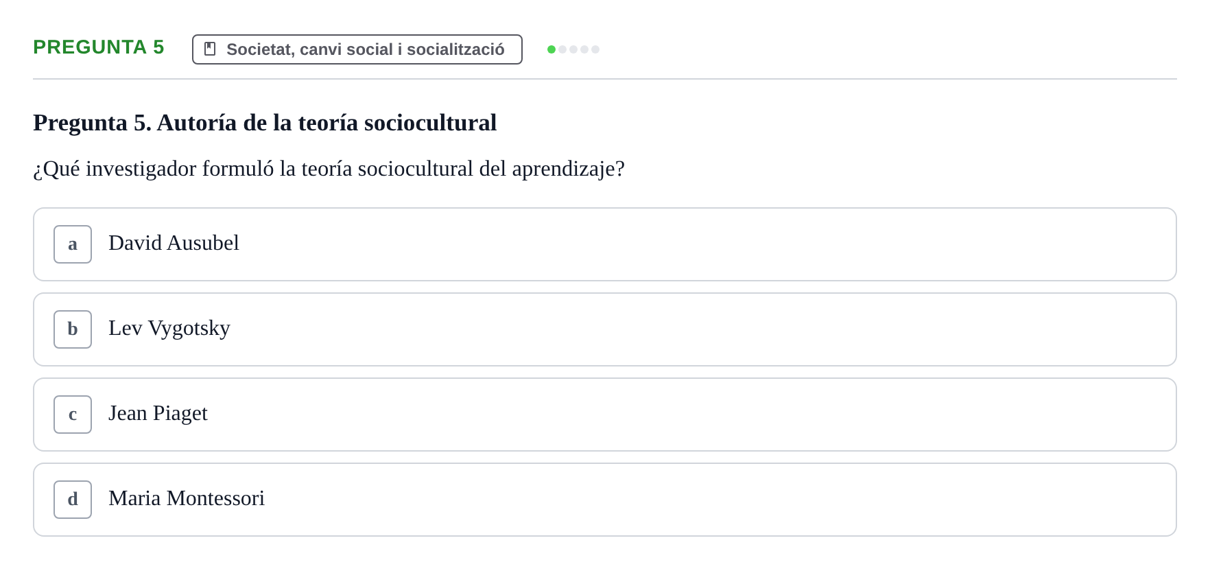 Enunciado: Pregunta 5