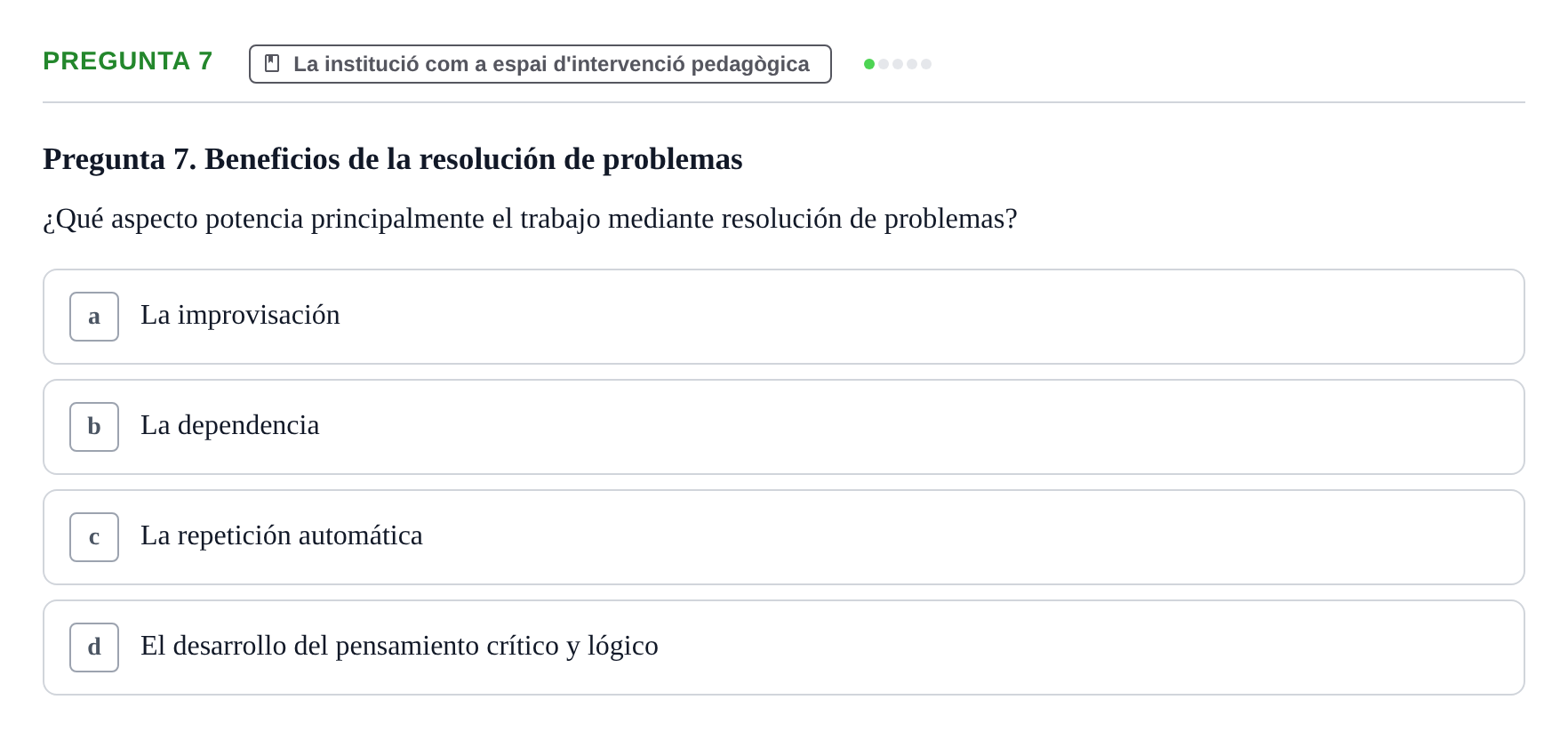 Enunciado: Pregunta 7