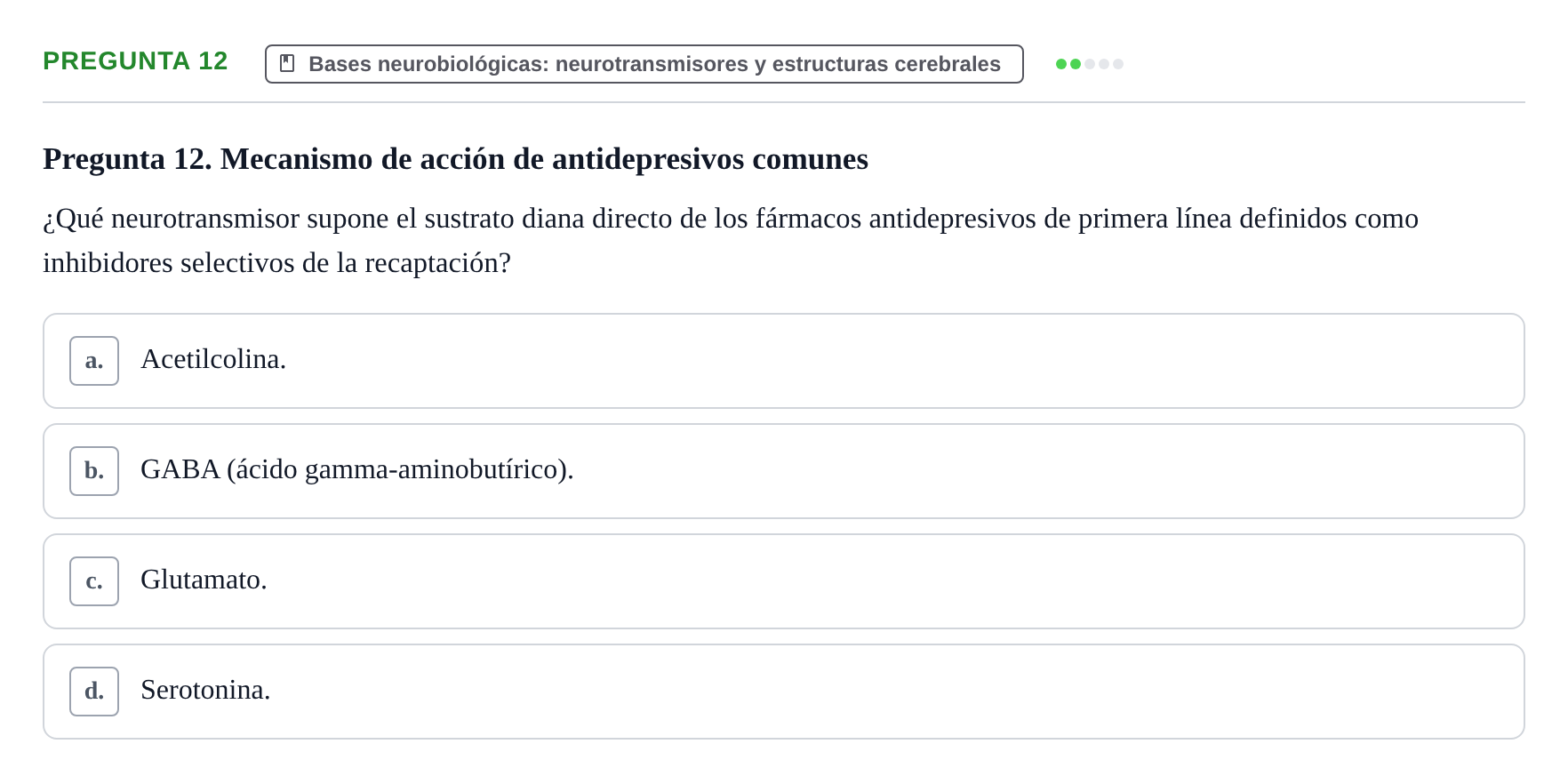 Enunciado: Pregunta 12