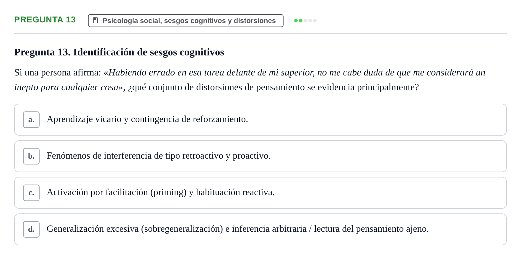 Enunciado: Pregunta 13