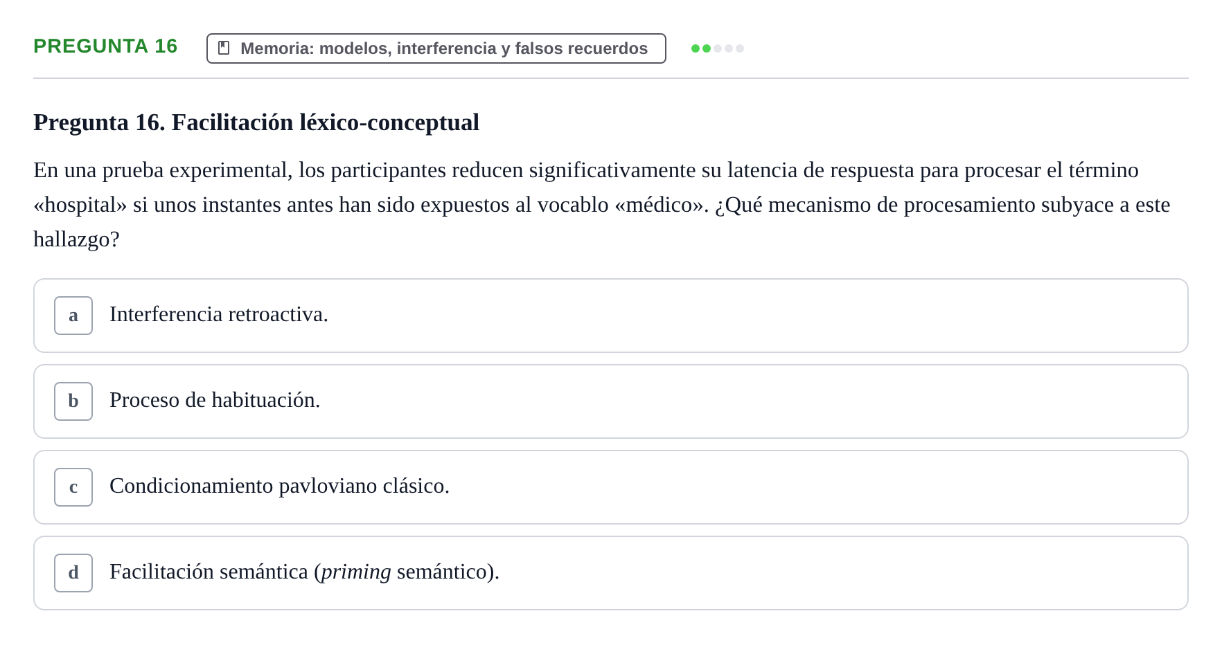 Enunciado: Pregunta 16