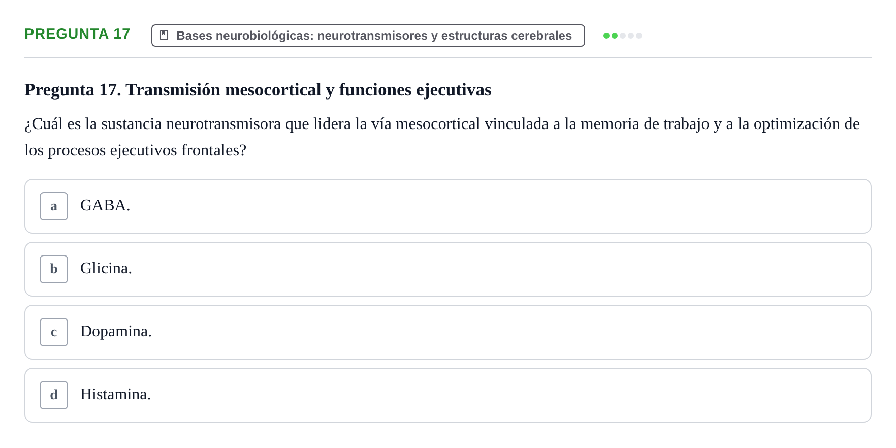 Enunciado: Pregunta 17