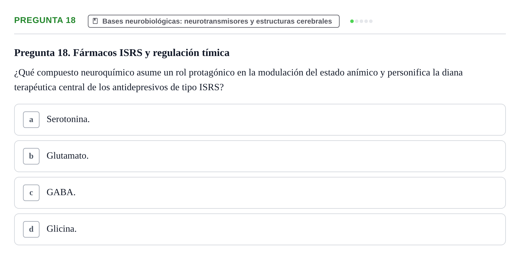 Enunciado: Pregunta 18