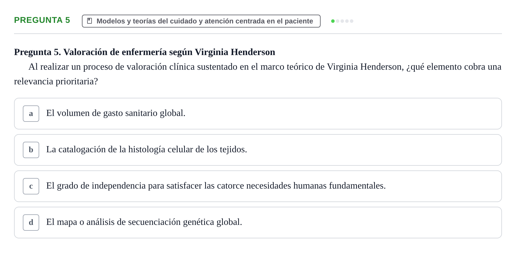Enunciado: Pregunta 5