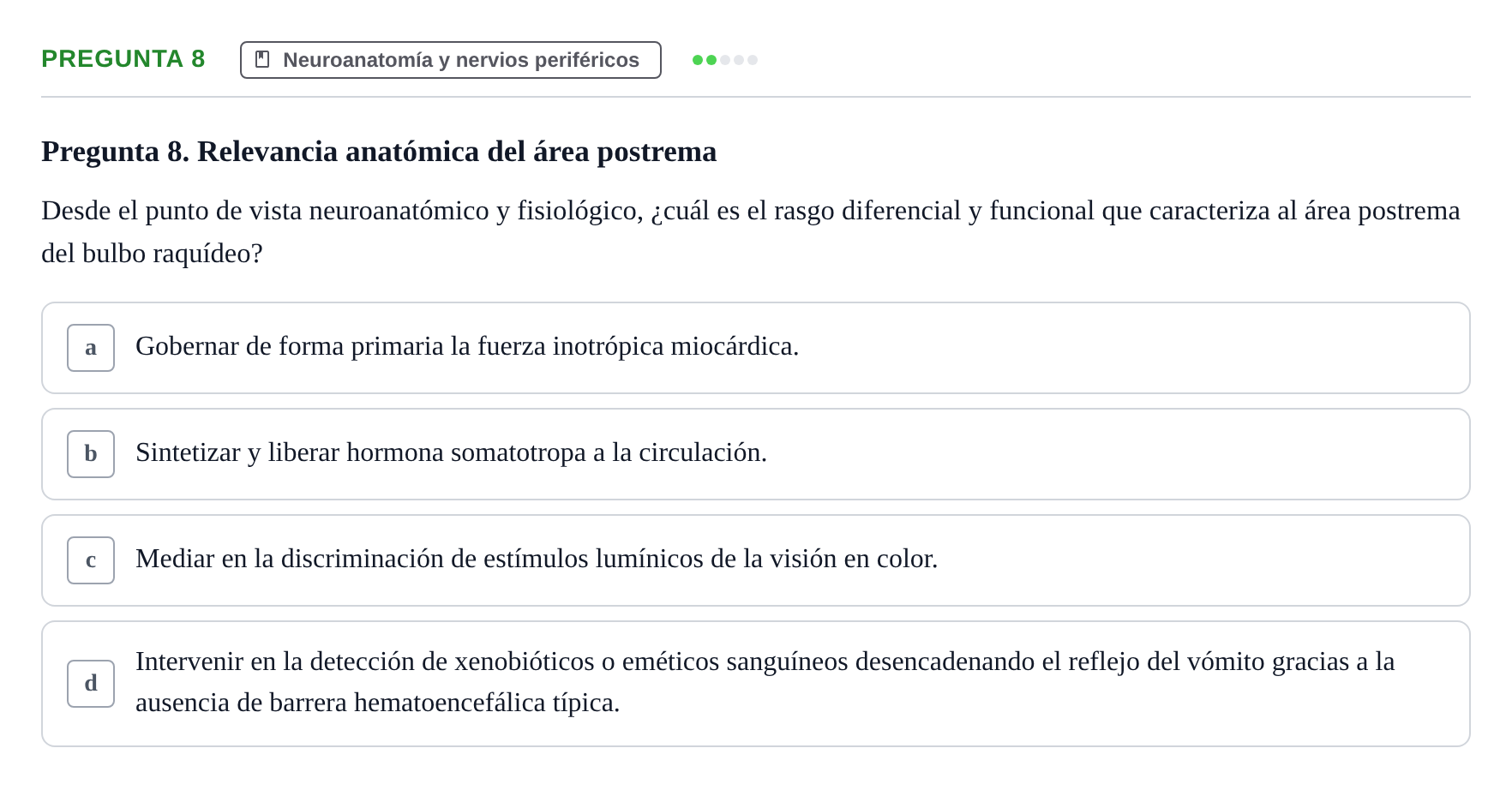Enunciado: Pregunta 8