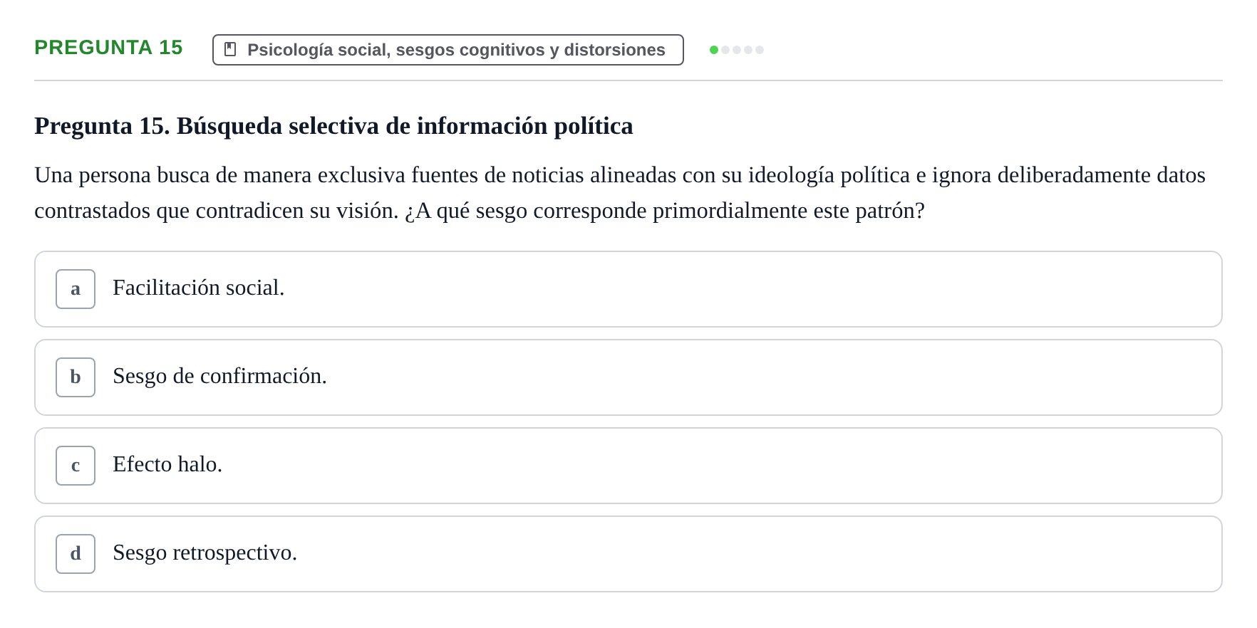 Enunciado: Pregunta 15