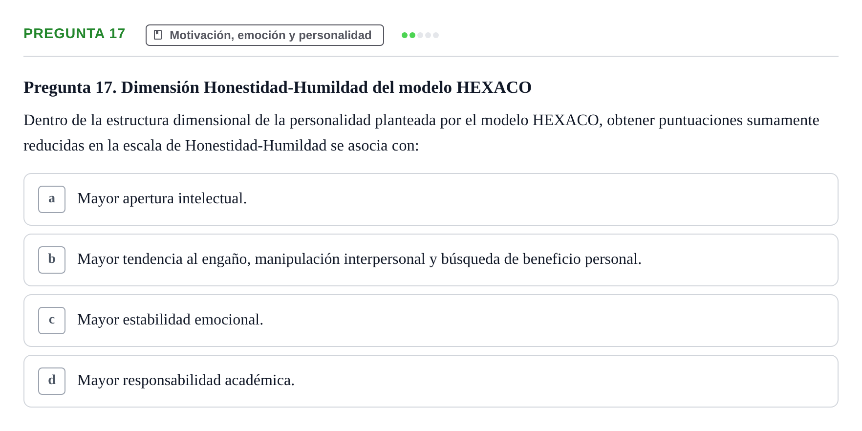Enunciado: Pregunta 17